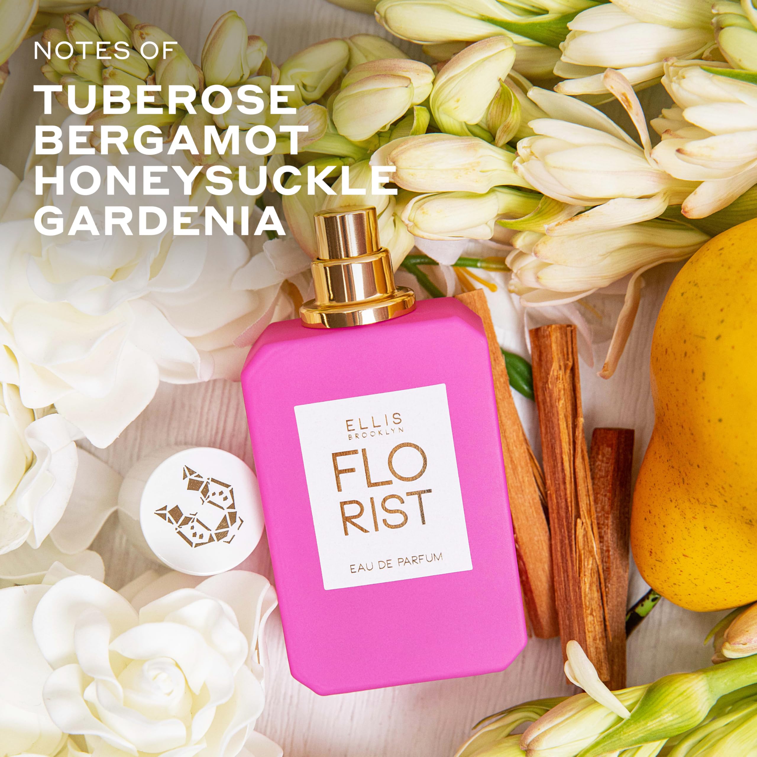 Ellis Brooklyn FLORIST Eau De Parfum for Women - Fresh Floral Fragrance with Italian Bergamot, Tuberose & Cedarwood | Vegan, Cruelty-Free Perfume Made in USA | Perfect for Daily Wear, Date Nights & Special Occasions