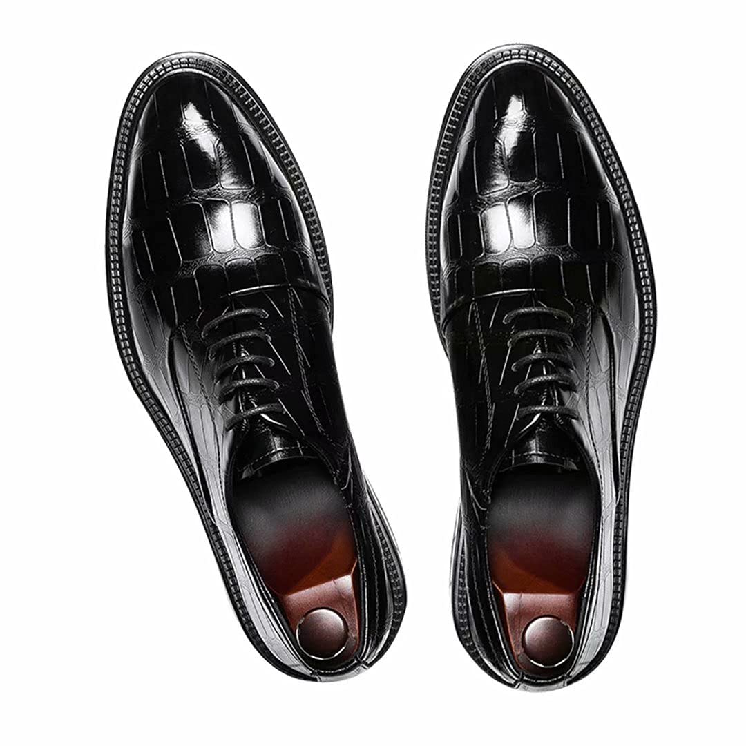 Stylish Men's Pointed Toe Leather Dress Shoes - Business Casual & Nightclub Fashion Retro Oxfords for Work, Parties & Formal Events