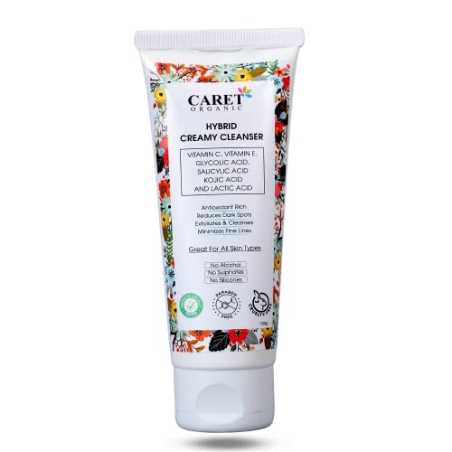 Organic Hydrid Creamy Cleanser - Alcohol-Free, Silicone-Free, Paraben-Free - Gentle Face Wash for Sensitive Skin - Perfect for Daily Cleansing & Makeup Removal