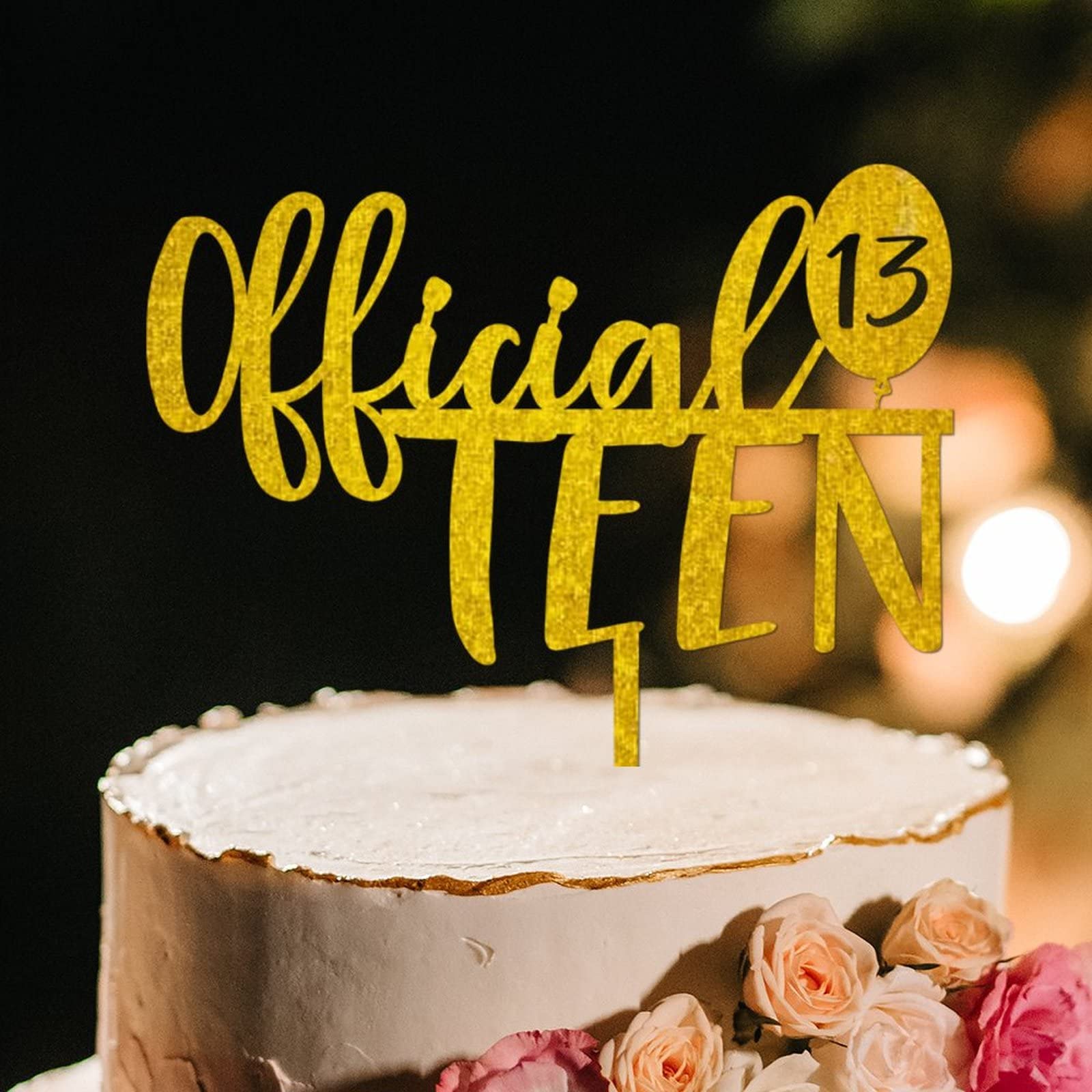 Gold Acrylic Rabbit & Deer Antlers Cake Topper - Happy Birthday Party Decorations, Custom Anniversary Cake Decor, Kids Birthday Gift for Cakes, Cupcakes & Desserts - Perfect for Birthday Parties, Baby Showers & Special Celebrations