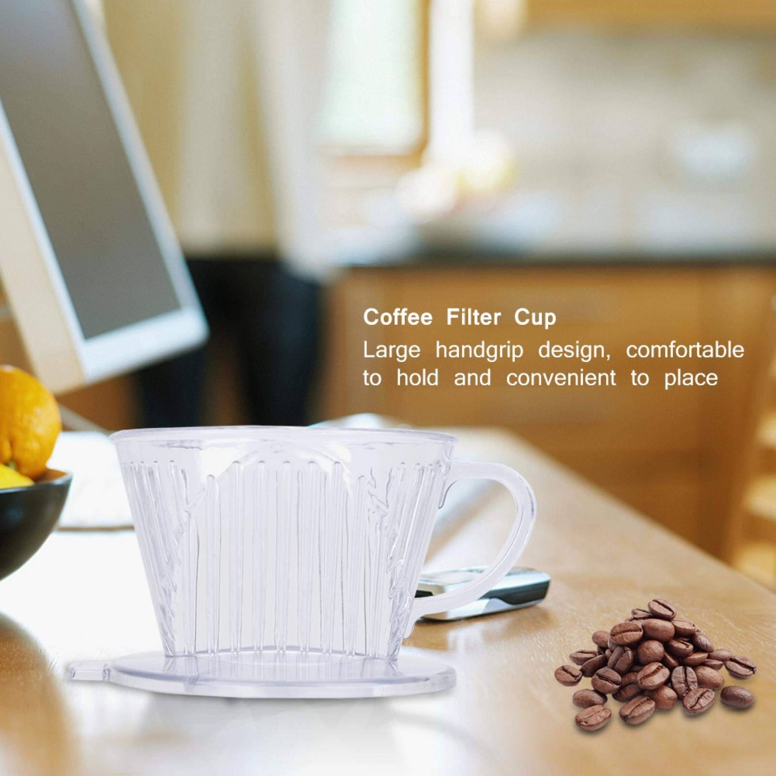 Eco-Friendly Portable Coffee Dripper - Reusable Coffee Filter Cup for Pour Over Brewing | Travel & Camping Essential | Transparent Small Size for Coffee Lovers