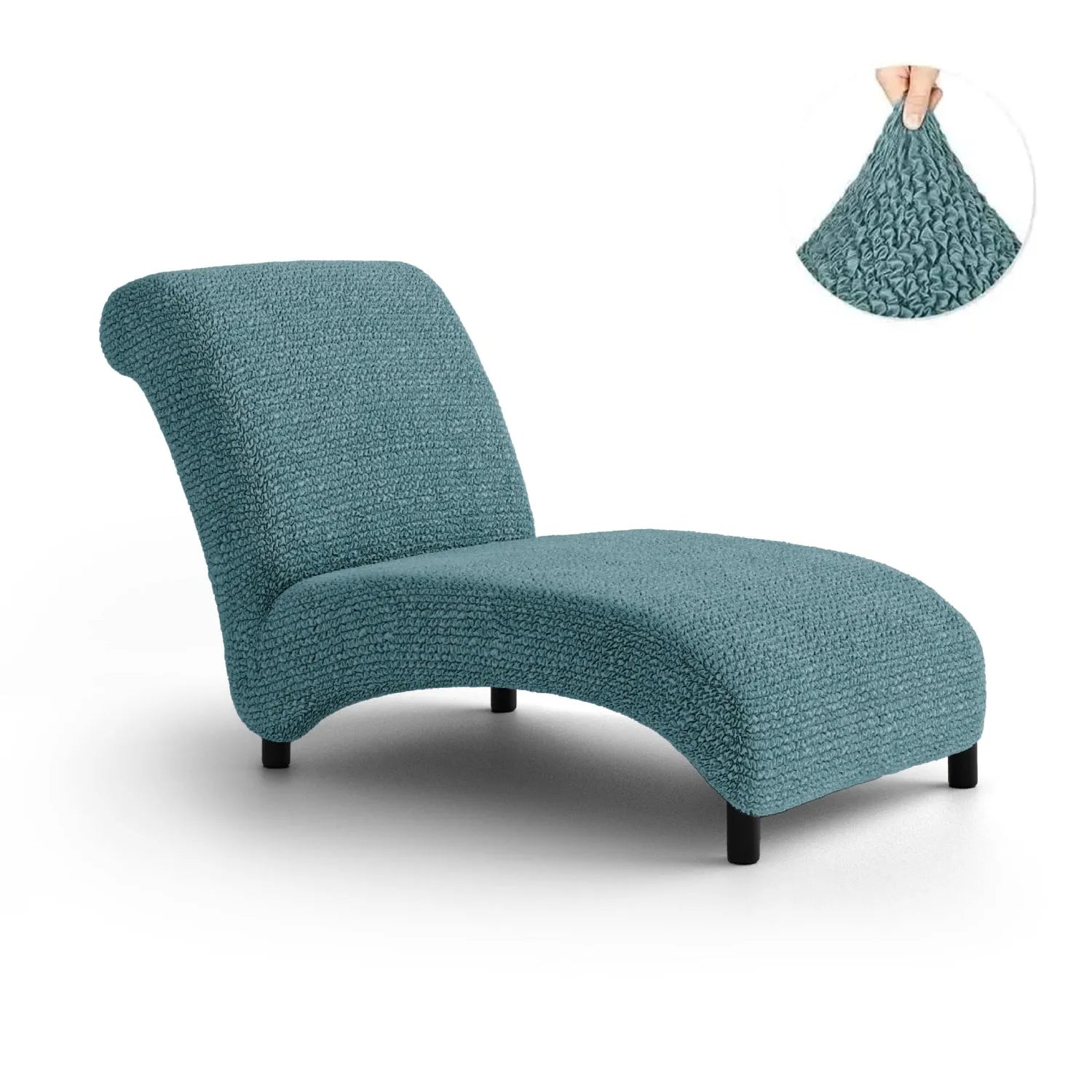 Armless Chaise Lounge Slipcover - Soft Microfiber Stretch Cover with Non-Slip Backing - Perfect for Living Room, Bedroom or Nursery Furniture Protection