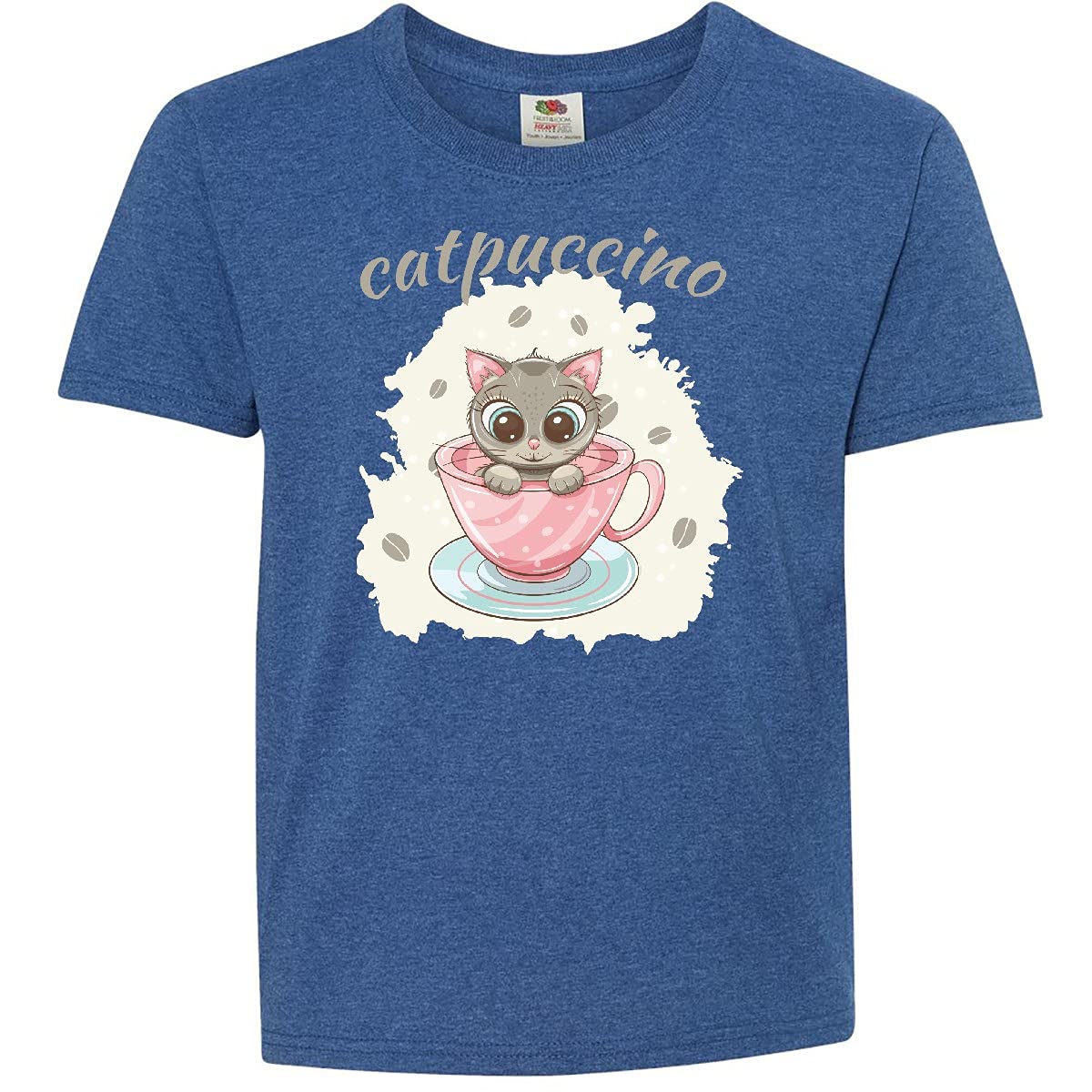 Inktastic Catpuccino Cute Cat in Pink Coffee Mug T-Shirt for Women & Teens - Perfect Gift for Coffee Lovers, Cat Lovers & Funny Outfit for Casual Wear, Coffee Dates & Gifts