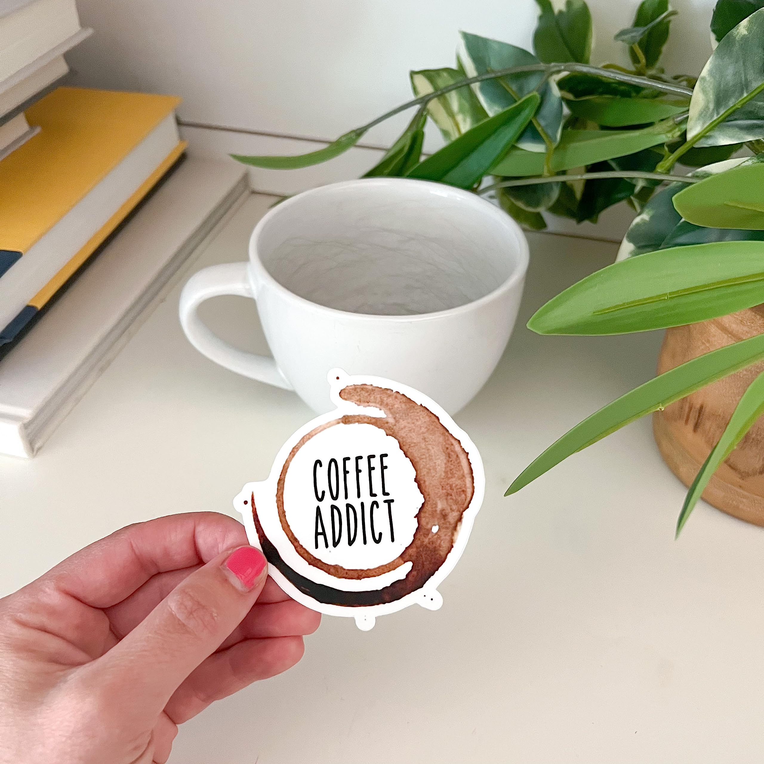 Coffee Lover Stickers - Waterproof Vinyl Decals for Hydro Flask, Laptop, Water Bottle | Perfect for Coffee Addicts & But First Coffee Fans | Great for Office, Travel, Gifts & Personalizing Drinkware
