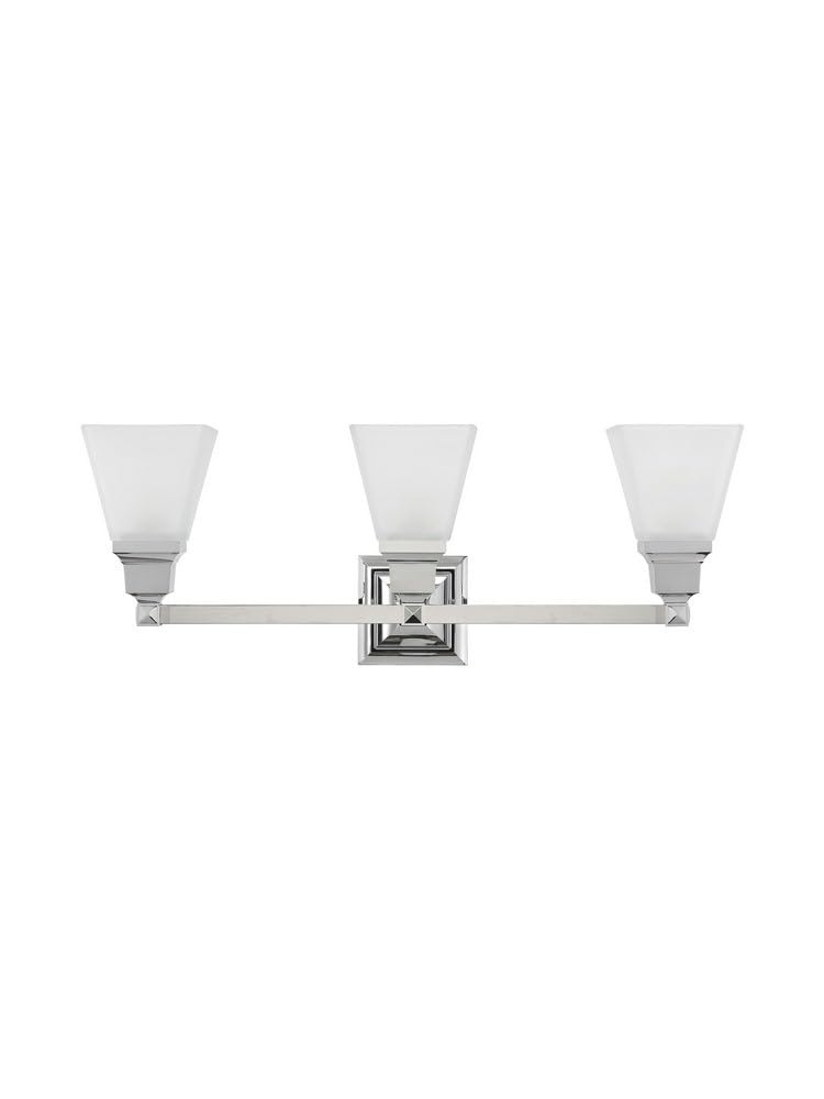 Livex Lighting 1033-35 Mission 3-Light Bathroom Vanity Light Fixture in Polished Nickel - Perfect for Bathroom, Powder Room, and Dressing Area Lighting