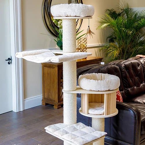 Premium 180cm Solid Wood Cat Scratching Post with Sisal - Durable Cat Tree for Large Cats - Perfect for Indoor Play, Climbing & Nail Care - Multi-Level Cat Tower for Home & Apartment