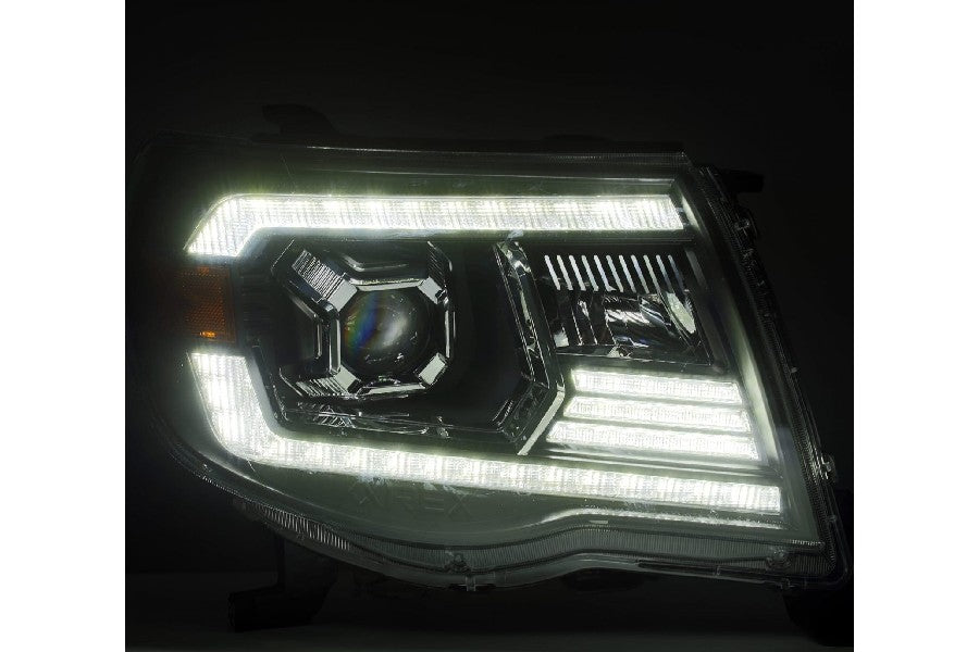 2005-2011 Toyota Tacoma AlphaRex Pro Series Halogen Projector Headlights - Chrome Housing - Improved Night Visibility for Off-Road & Daily Driving