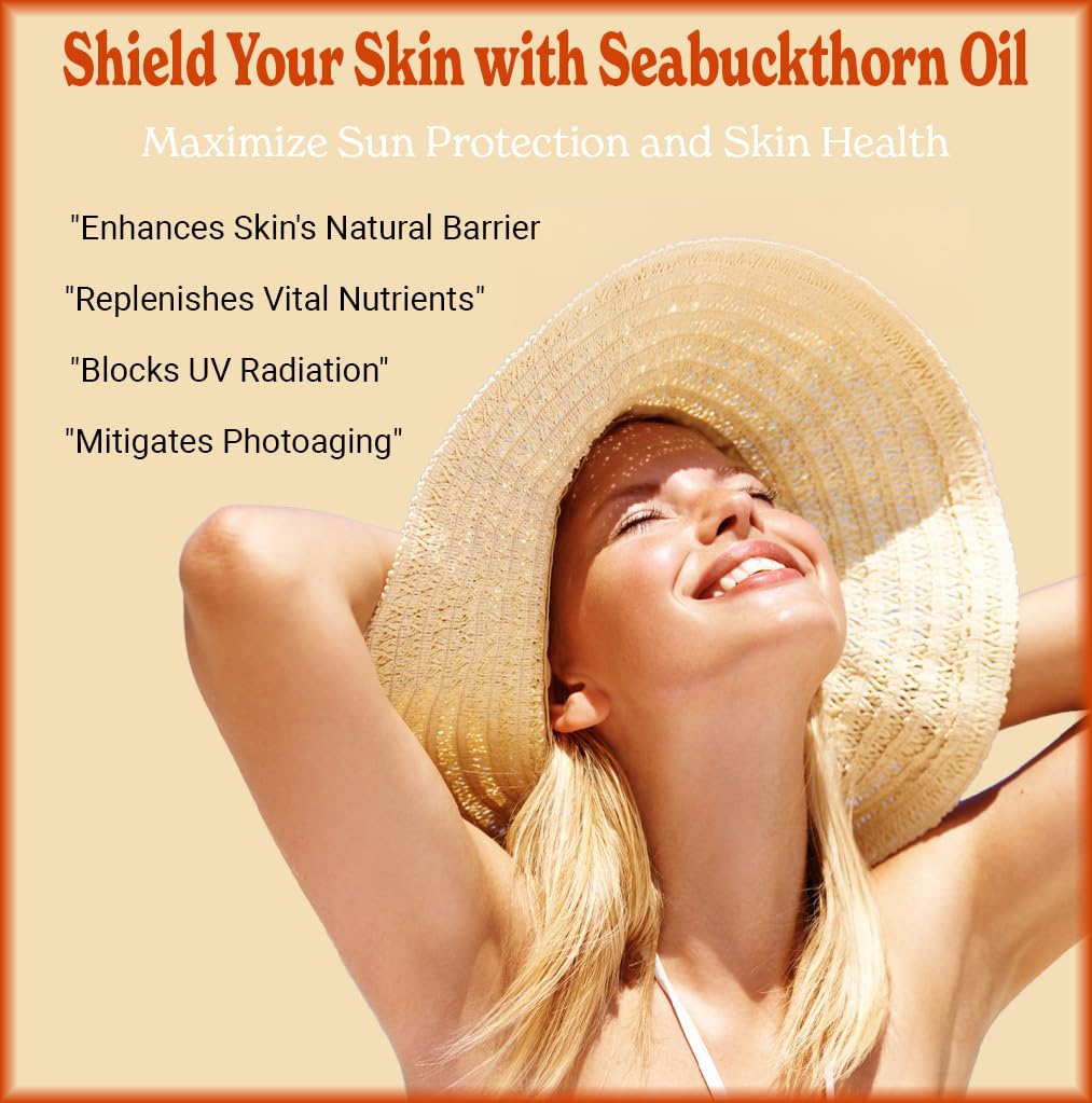 Organic Cold-Pressed Sea Buckthorn Oil - 1 Gallon, Nutrient-Rich for Glowing Skin & Lustrous Hair | USDA Certified, Pure & Natural | Perfect for Skincare, Hair Care & DIY Beauty Recipes