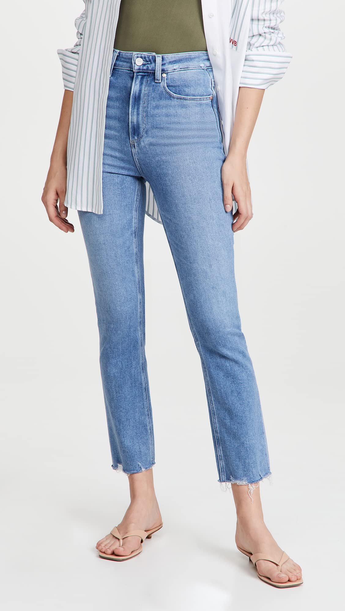 PAIGE Women's Ultra High Rise Cindy Distressed Skinny Jeans - Stretch Denim for Comfort | Perfect for Casual Outings & Date Nights