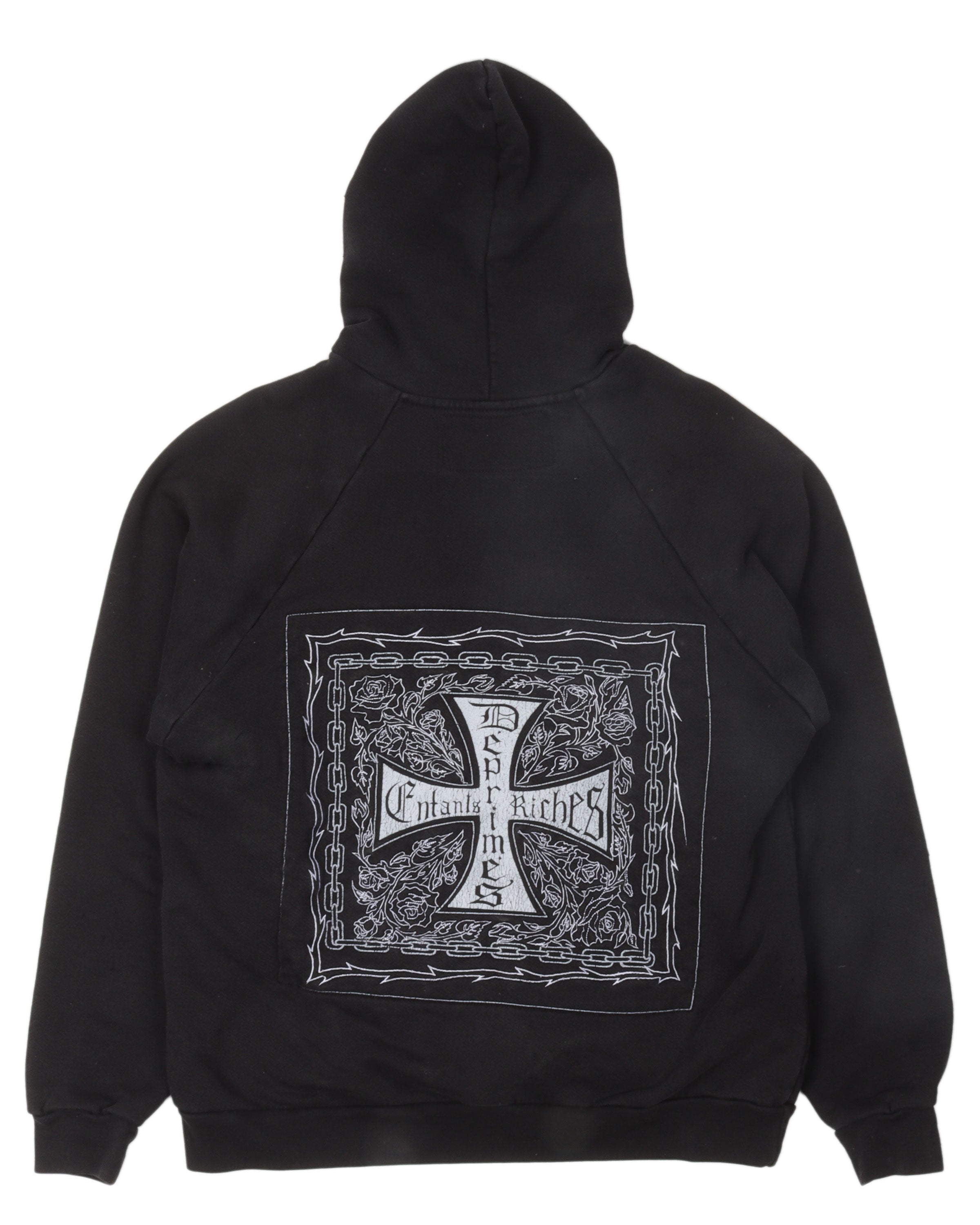 Trendy Iron Cross Hoodie with Rose Design - Gothic Streetwear for Men & Women | Perfect for Casual Outfits, Parties, and Urban Fashion