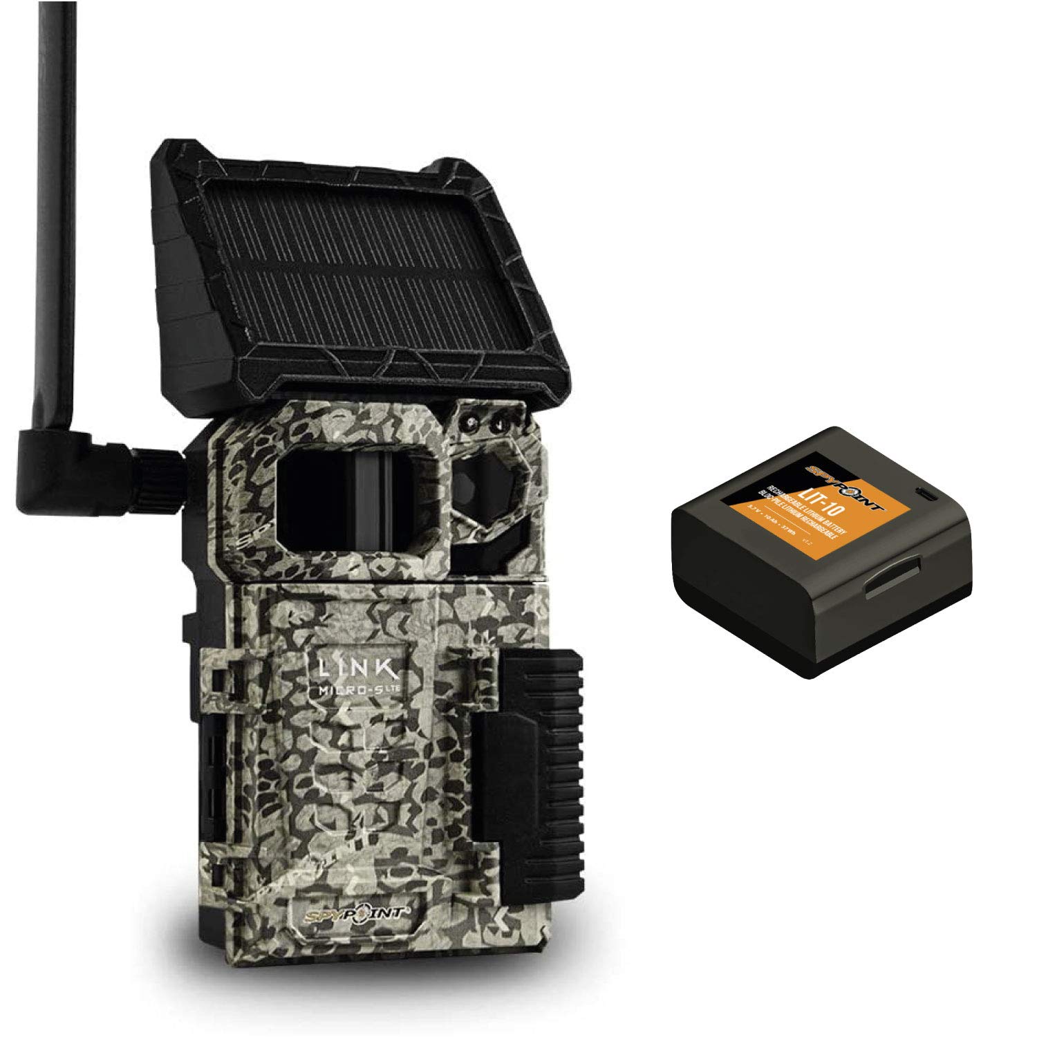 SPYPOINT Link-Micro-S-LTE Cellular Trail Camera with Solar Panel - 10MP HD Photos, Night Vision, 4 LED Infrared Flash, 80ft Detection Range, 0.4s Trigger Speed - Game & Hunting Camera for Wildlife Monitoring (USA Only) - Perfect for Deer Hunting, Scouting, and Property Surveillance
