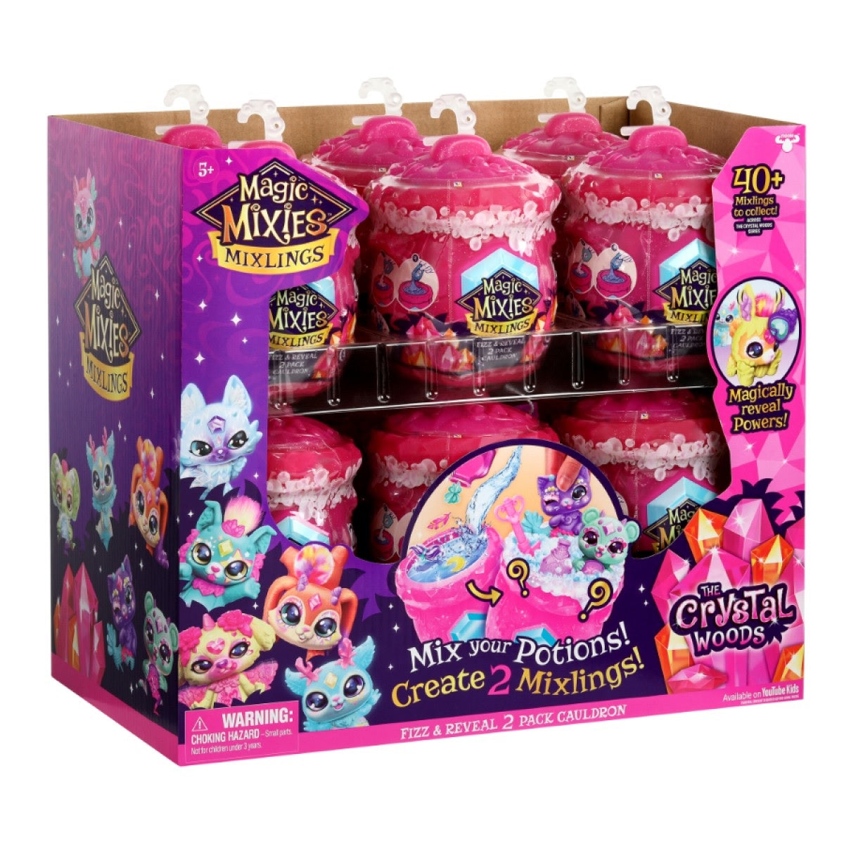 Magic Mixies Mixlings Fizz and Reveal Cauldron Toy - Single Pack Assorted Colors | Interactive Kids Cauldron for Pretend Play & STEM Learning Fun