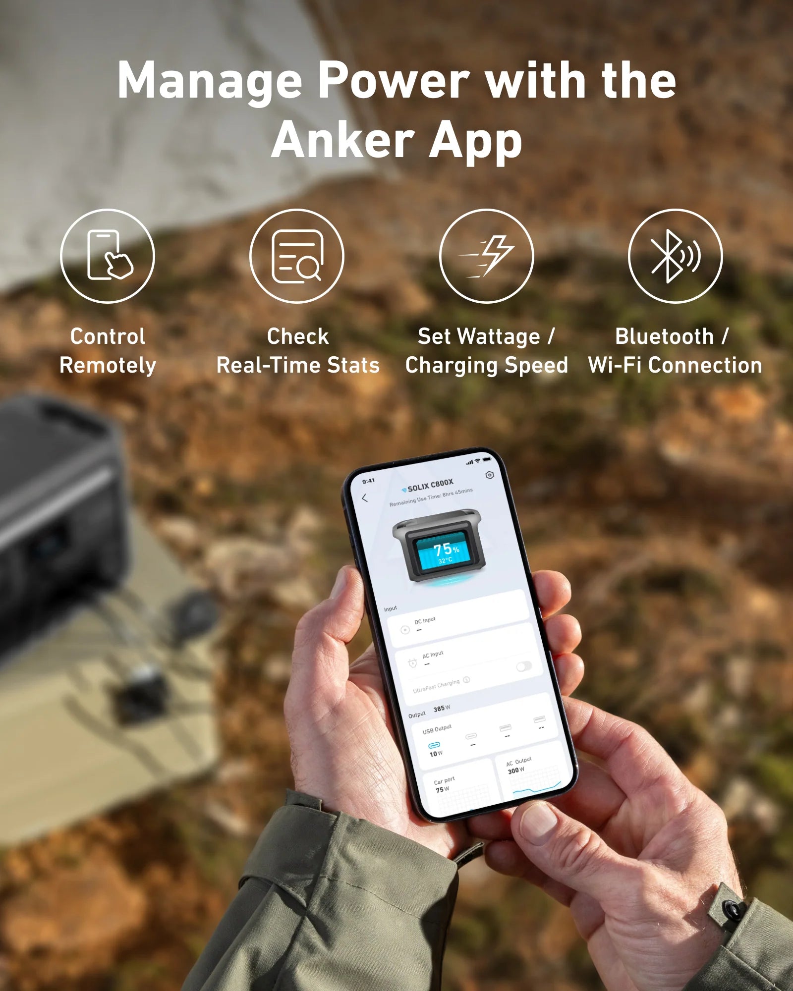Anker SOLIX C800X Portable Power Station 768Wh 1200W - Solar Generator for Camping, RV, Emergencies & Outdoor Adventures