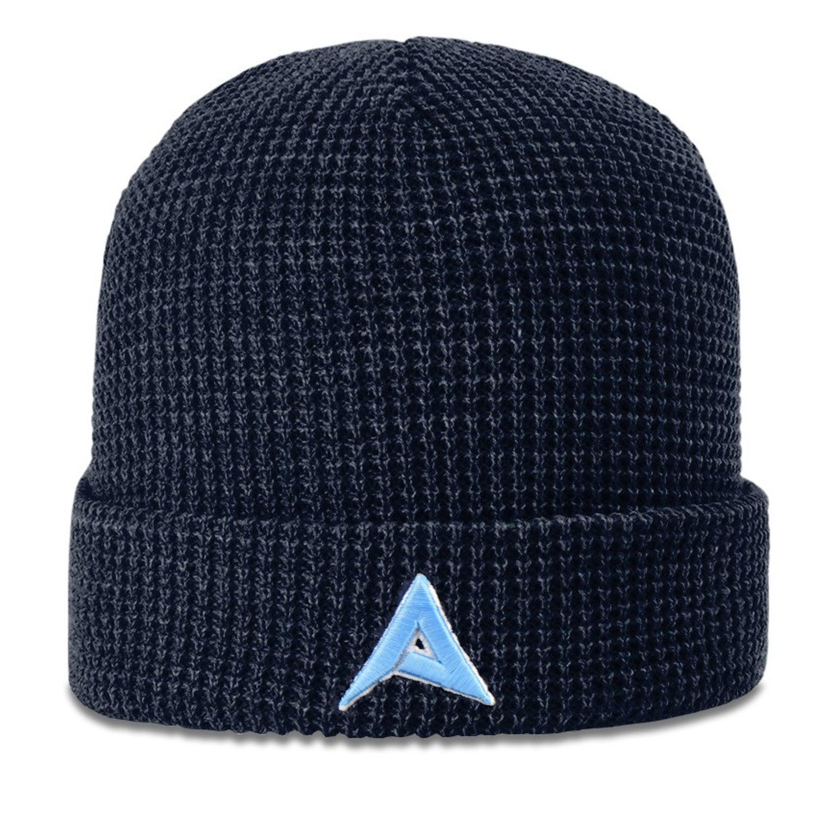 Anarchy Waffle Beanie #146 (Navy) - Warm Winter Knit Hat for Men & Women - Trendy Streetwear Skull Cap for Cold Weather, Outdoor Activities & Urban Fashion