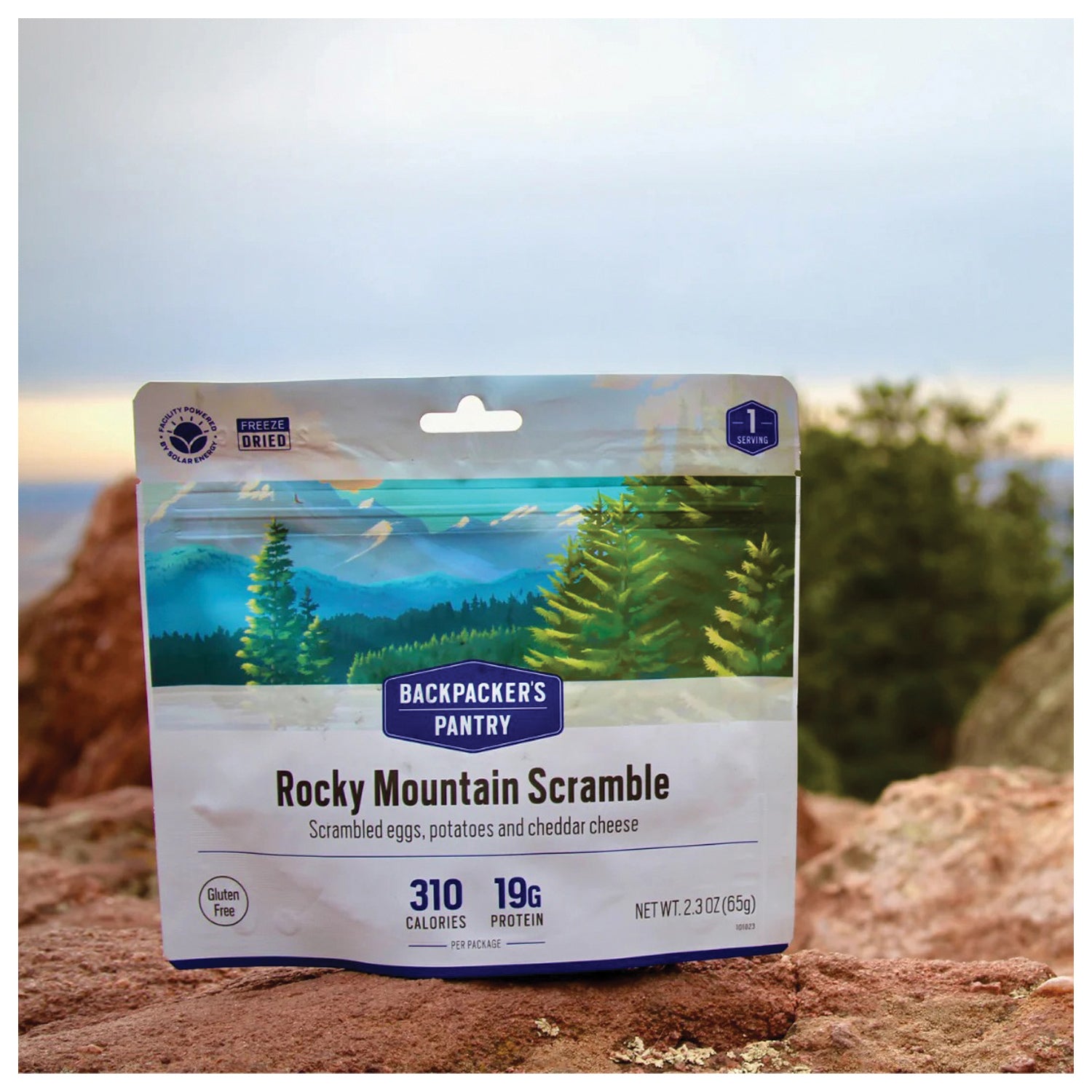 Backpacker's Pantry Rocky Mountain Scrambler - 1 Serving Freeze-Dried Meal (290 Calories, 19g Protein) | Lightweight Camping & Hiking Food for Outdoor Adventures