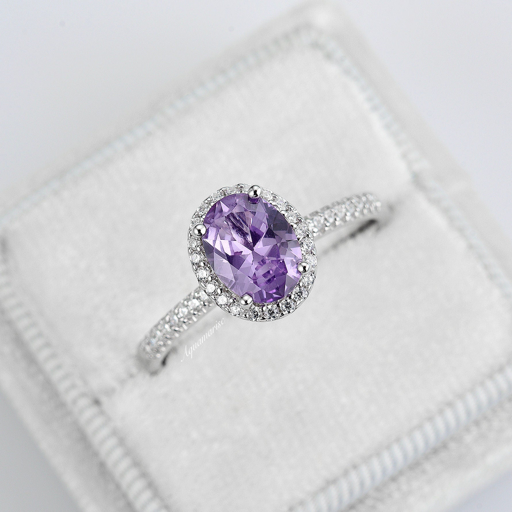 Genuine Iris Amethyst Sterling Silver Ring for Women | Elegant Purple Gemstone Jewelry Gift for Birthday, Anniversary & Special Occasions
