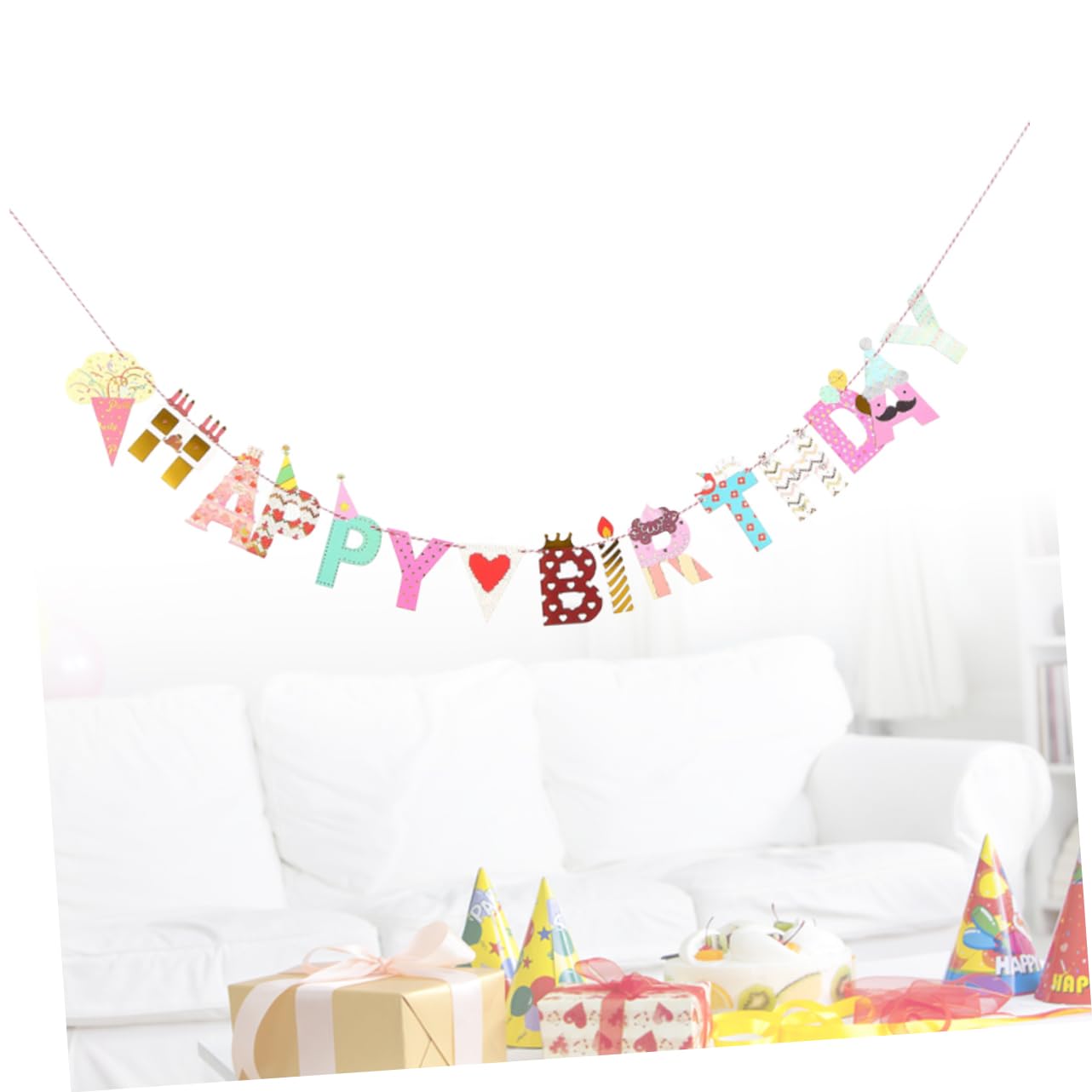 VICASKY 2 Pack Happy Birthday Banner Flags - Fray-Proof Dreamcatcher Design for Baby Birthday Party Decorations - Indoor & Outdoor Celebration Decor for Kids, Baby Showers, and Birthday Parties