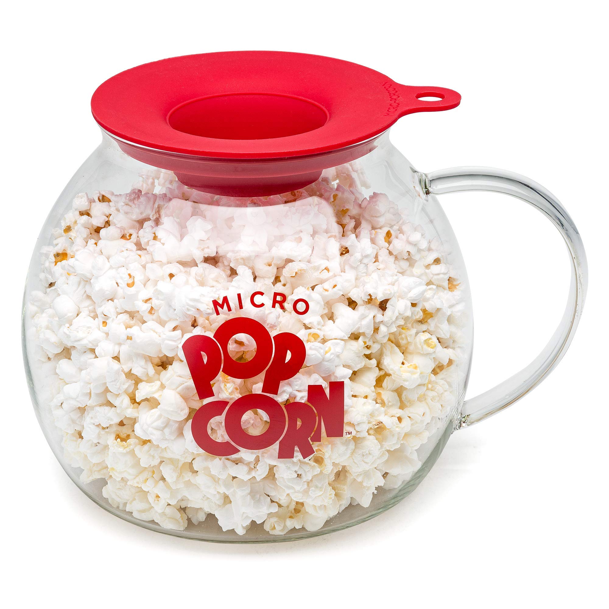 Ecolution 3 Qt Glass Microwave Popcorn Maker with Dual Function Lid - Quick & Healthy Snack for Movie Nights, Parties, and Office Breaks