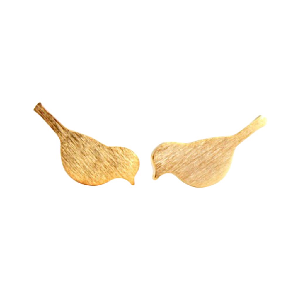 NOUMANDA Tiny Brushed Bird Stud Earrings for Women - Small Vivid Love Bird Jewelry - Perfect for Everyday Wear, Date Nights & Gift Giving
