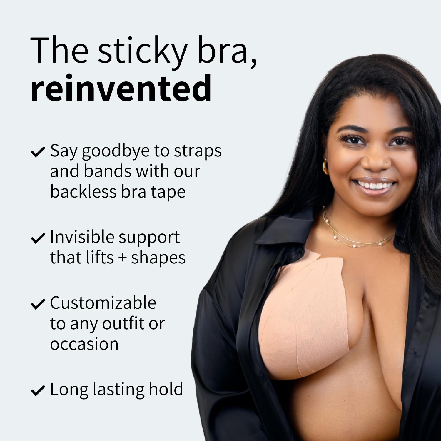 Best Boob Tape & Reusable Nipple Covers Kit for Women - Invisible Breast Lift Support for Dresses, Backless Outfits & Swimwear