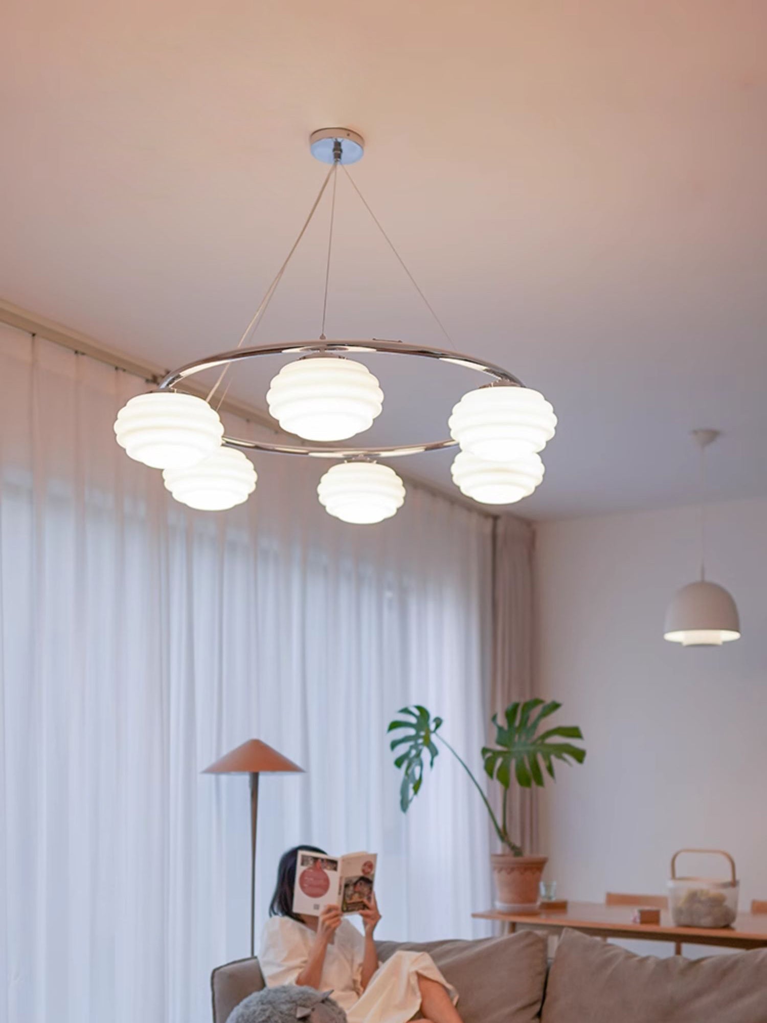 Elegant Rena Chandelier - Modern Crystal Ceiling Light Fixture for Dining Room, Living Room & Bedroom | Perfect for Home Decor & Interior Design