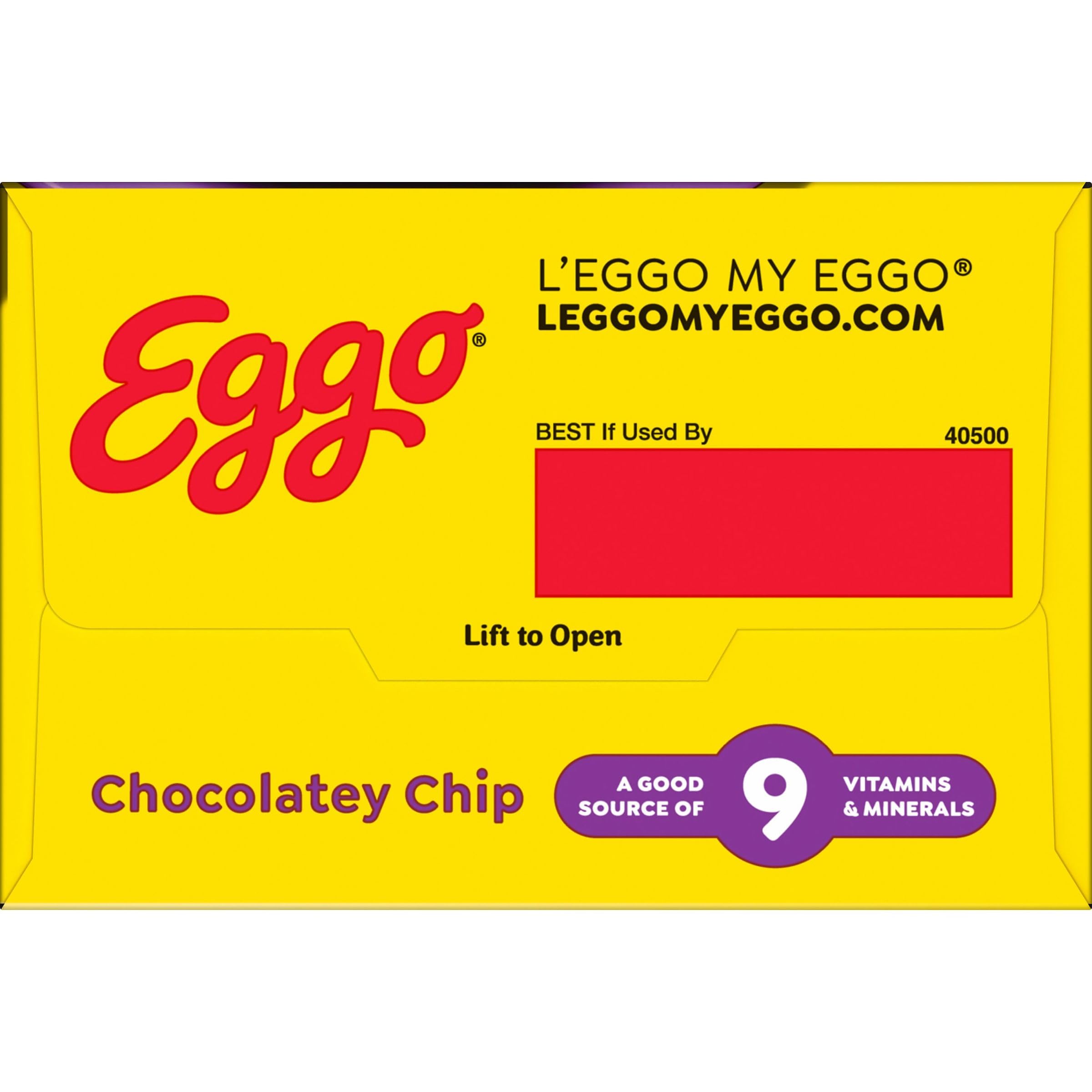 Eggo Frozen Waffles Chocolate Chip - 10 Count (12.3oz) | Quick Breakfast Food for Kids & Adults | Perfect for Busy Mornings, School Lunches & On-the-Go Snacks