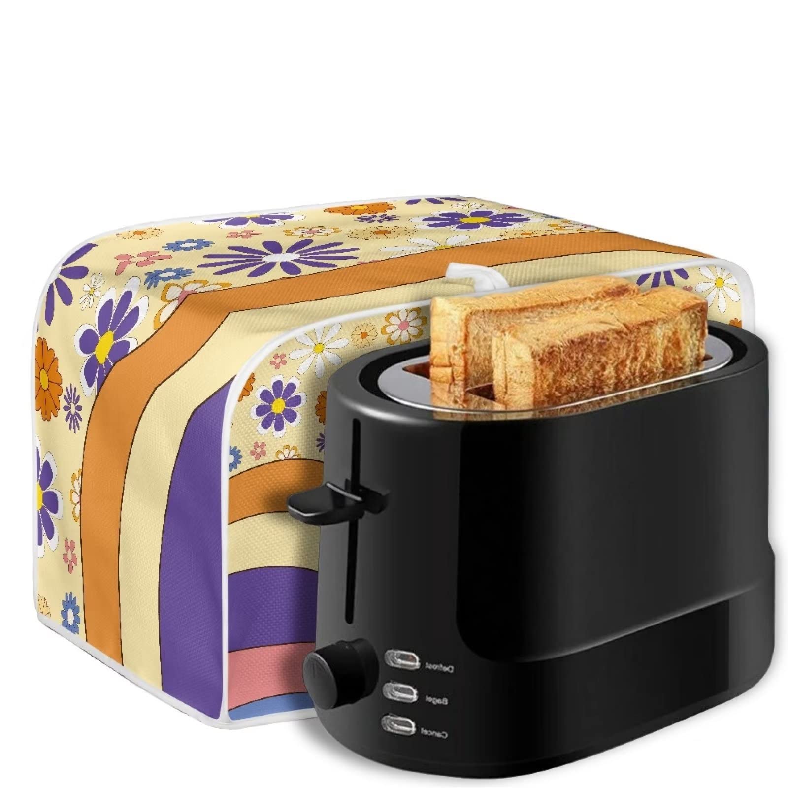 Daisy Flower 4-Slice Toaster Cover with Top Hook - Anti-Scratch Kitchen Accessory for Most 4-Slice Toasters - Machine Washable - Perfect Gift for Women - Ideal for Microwave Oven & Kitchen Decor