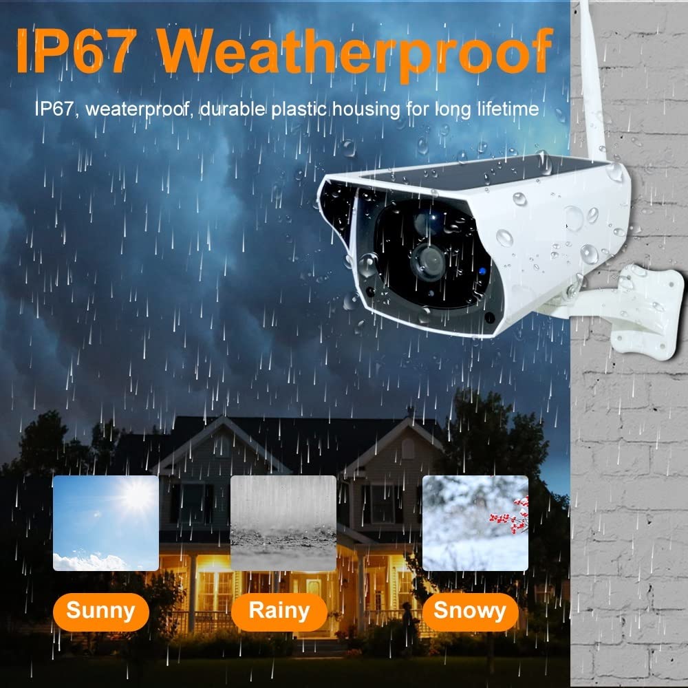 MZZYG 1080P Solar Security Camera with WiFi, IP67 Waterproof, Two-Way Audio & 128GB Storage - Wireless Outdoor Surveillance Camera for Home, Yard, and Business Security (Ideal for Night Vision & Remote Monitoring)