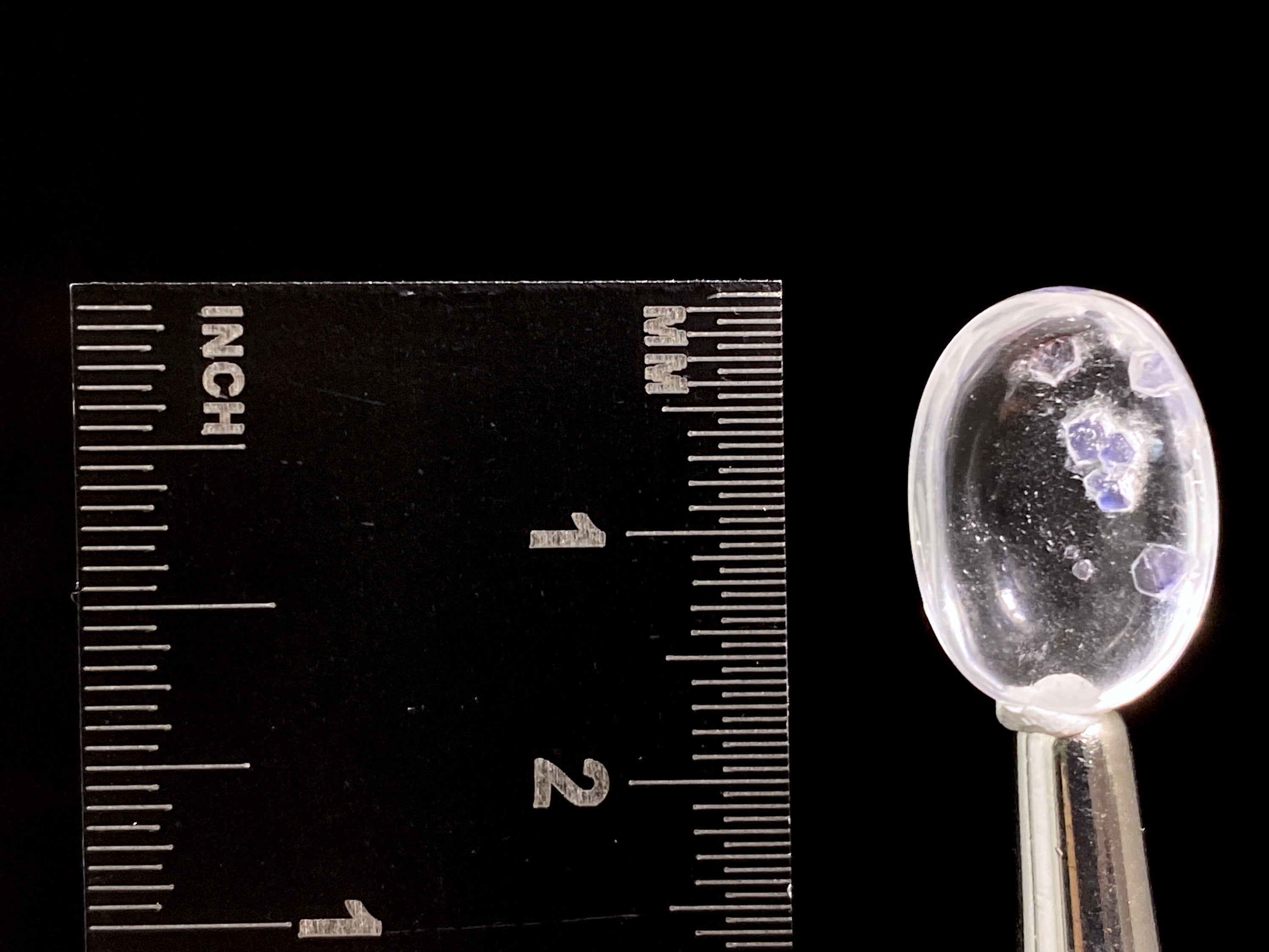 FLUORITE in Clear QUARTZ Crystal Cabochon - Rare Gemstone for Jewelry Making, Healing Crystals, DIY Crafts (47476) - Perfect for Pendants, Rings & Spiritual Healing