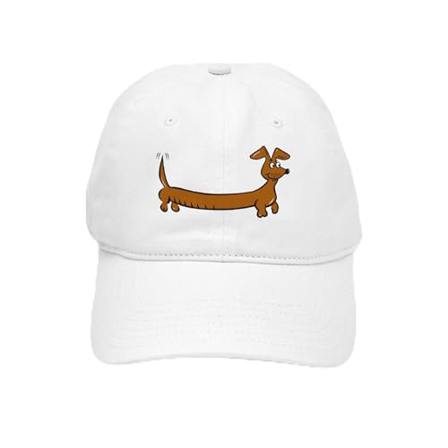 White - Doxie Dachshund Cartoon Cap