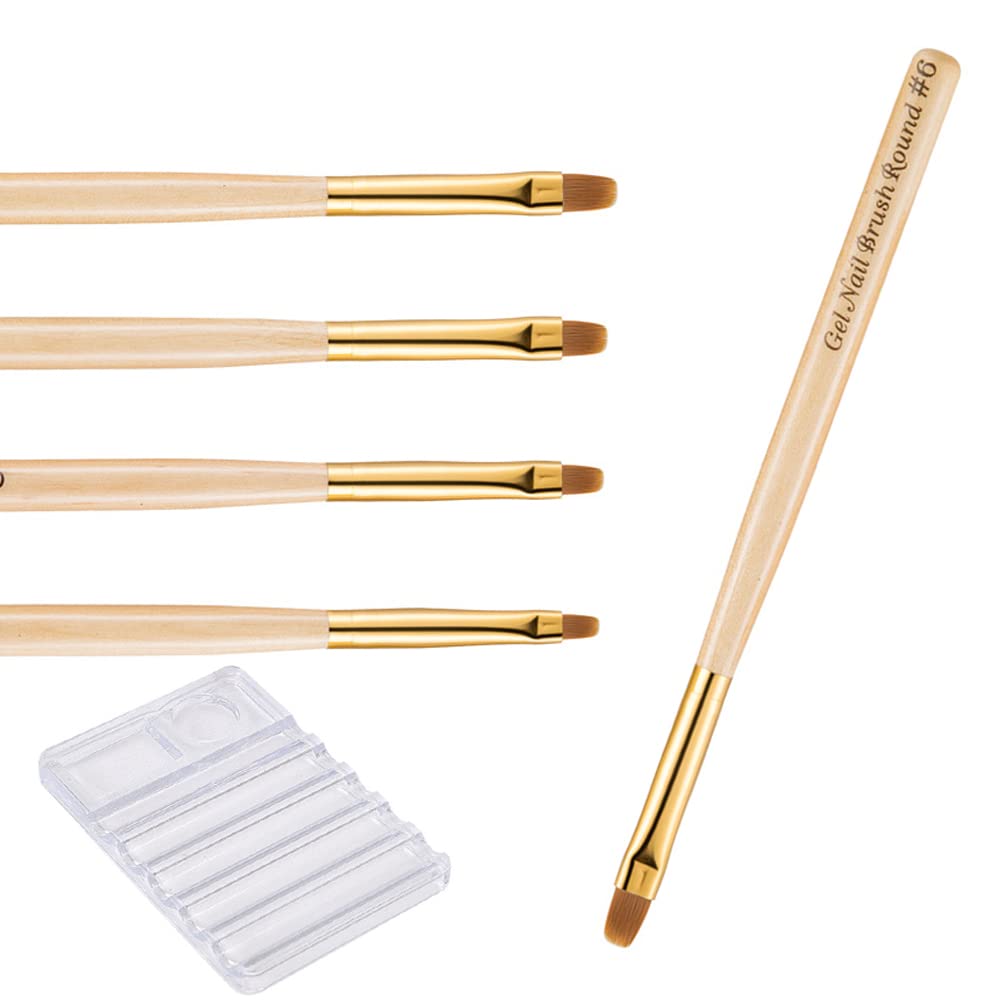 Professional Nail Art Brush Set - UV Gel Painting Brushes for Phototherapy with Pen Holder Plate - Perfect for Salon & Home Manicure - DIY Nail Design & Gel Polish Application