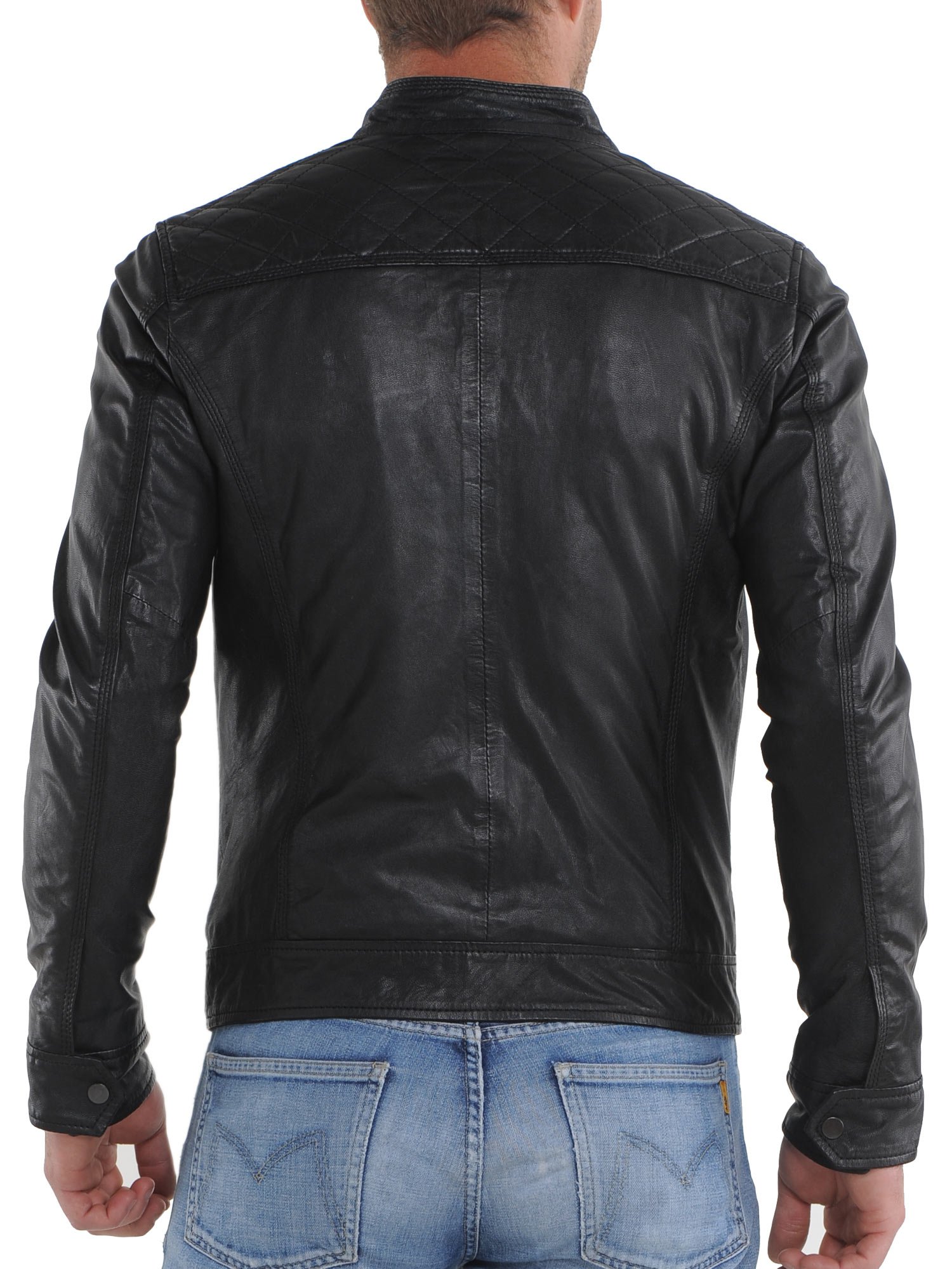 Genuine Lambskin Leather Jacket for Men - Slim Fit Biker Motorcycle Jacket X187 | Premium Leather Outerwear for Riding, Casual Wear & Night Out