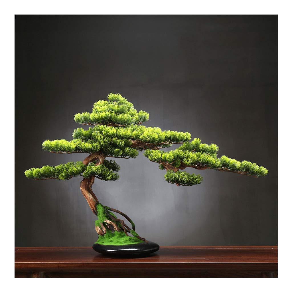 KGDC Artificial Bonsai Tree - Realistic Yingbin Pine Fake Plant for Indoor Decor, Home Office Desk, Zen Garden | Perfect for Living Room, Bedroom, Workspace & Gift Giving (Size E)