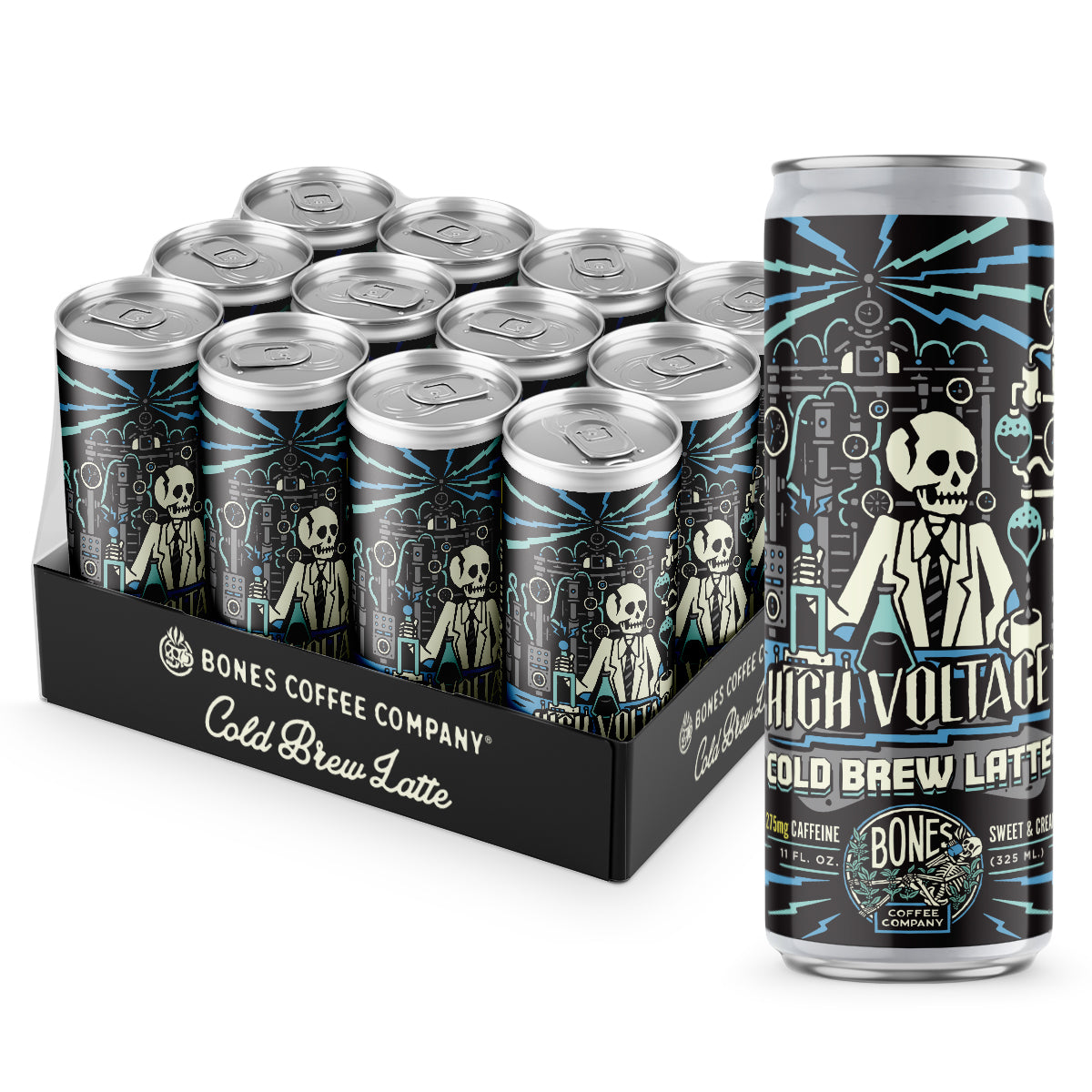 Premium High Voltage Cold Brew Latte - Rich & Smooth Coffee Concentrate for Energy Boost | Perfect for Iced Coffee, Morning Pick-Me-Up & Office Productivity