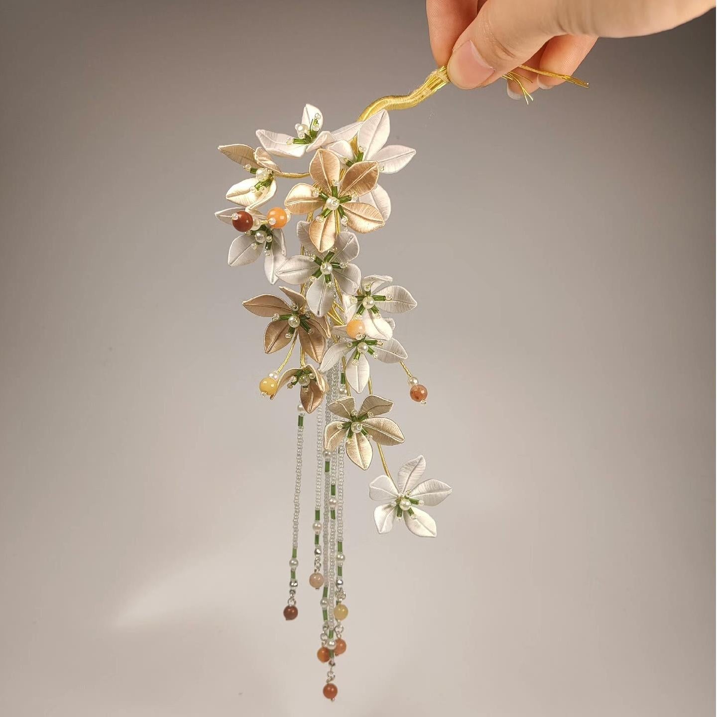Custom Silk Hairpin - Handmade Floral Hair Accessory for Women | Elegant Hair Clip for Weddings, Parties & Special Occasions