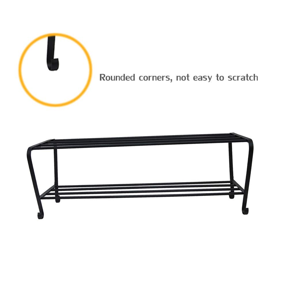 Sturdy All-Steel Shoe Rack for Porch - Space-Saving Double Layer Shoe Organizer with No-Tools Assembly - Perfect for Entryway, Mudroom & Closet Storage