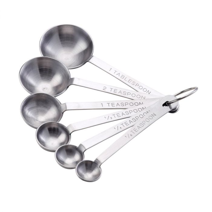 Premium 6-Piece Heavyweight 18/8 Stainless Steel Measuring Spoon Set - Perfect for Baking, Cooking & Coffee Measuring (Dishwasher Safe)
