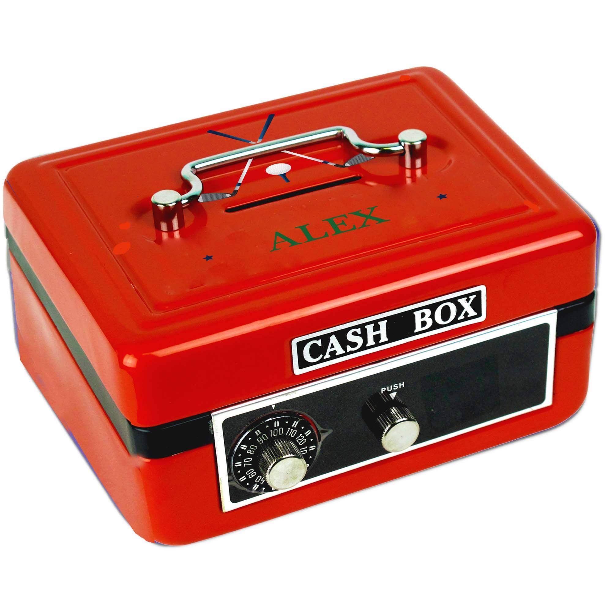 Personalized Red Golf Cash Box - Custom Money Holder for Golf Tournaments, Events & Fundraisers - Perfect for Golfers, Coaches & Club Owners