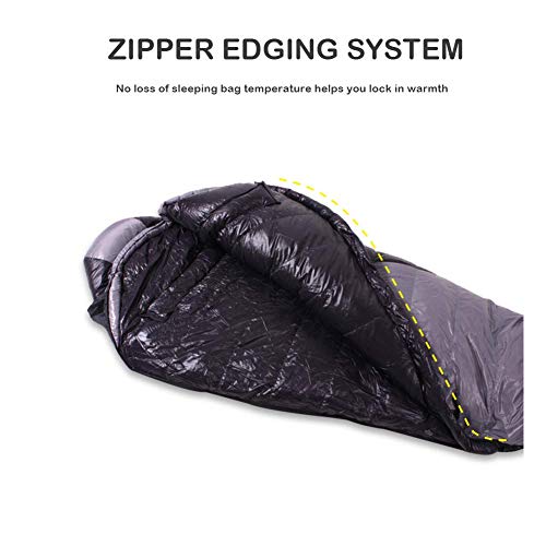 4-Season Warm & Thick Sleeping Bag with Two-Way Zipper & Elastic Hood - Perfect for Camping, Hiking, Backpacking & Outdoor Adventures