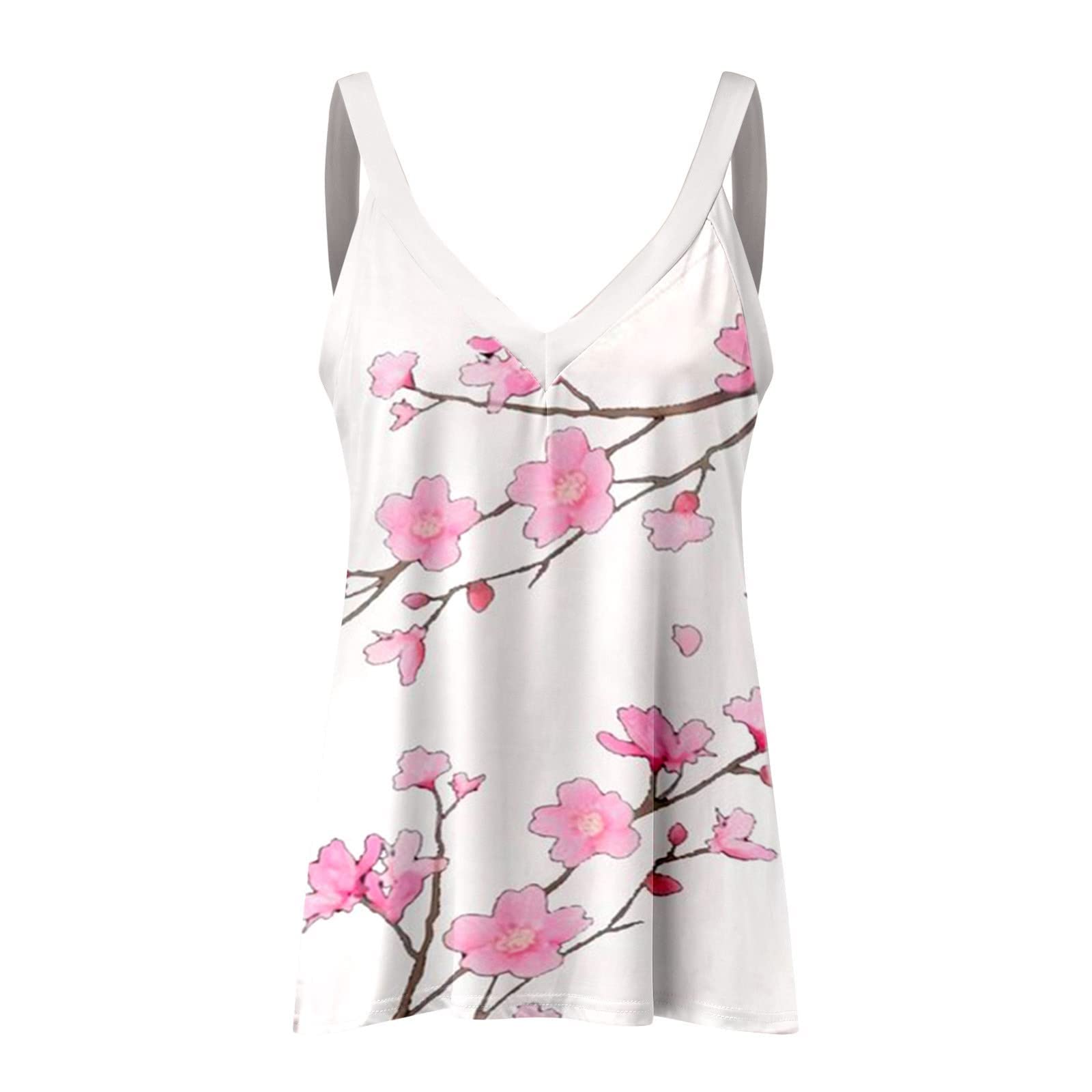 Trendy Women's V-Neck Sleeveless Tank Tops - Summer Casual Cami Blouses & Tunic Tees for Everyday Wear, Workout, and Beach Outfits