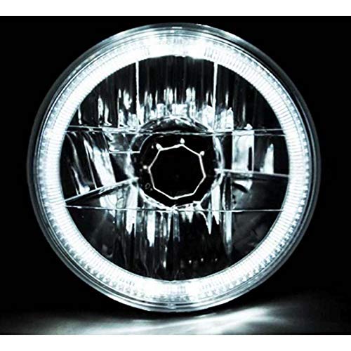 Octane Lighting 5.75 Inch White LED Halo Headlight Bulbs - Crystal Clear Angel Eye Halogen Replacement Bulbs for Cars, Trucks, SUVs - Perfect for Night Driving & Custom Vehicle Lighting