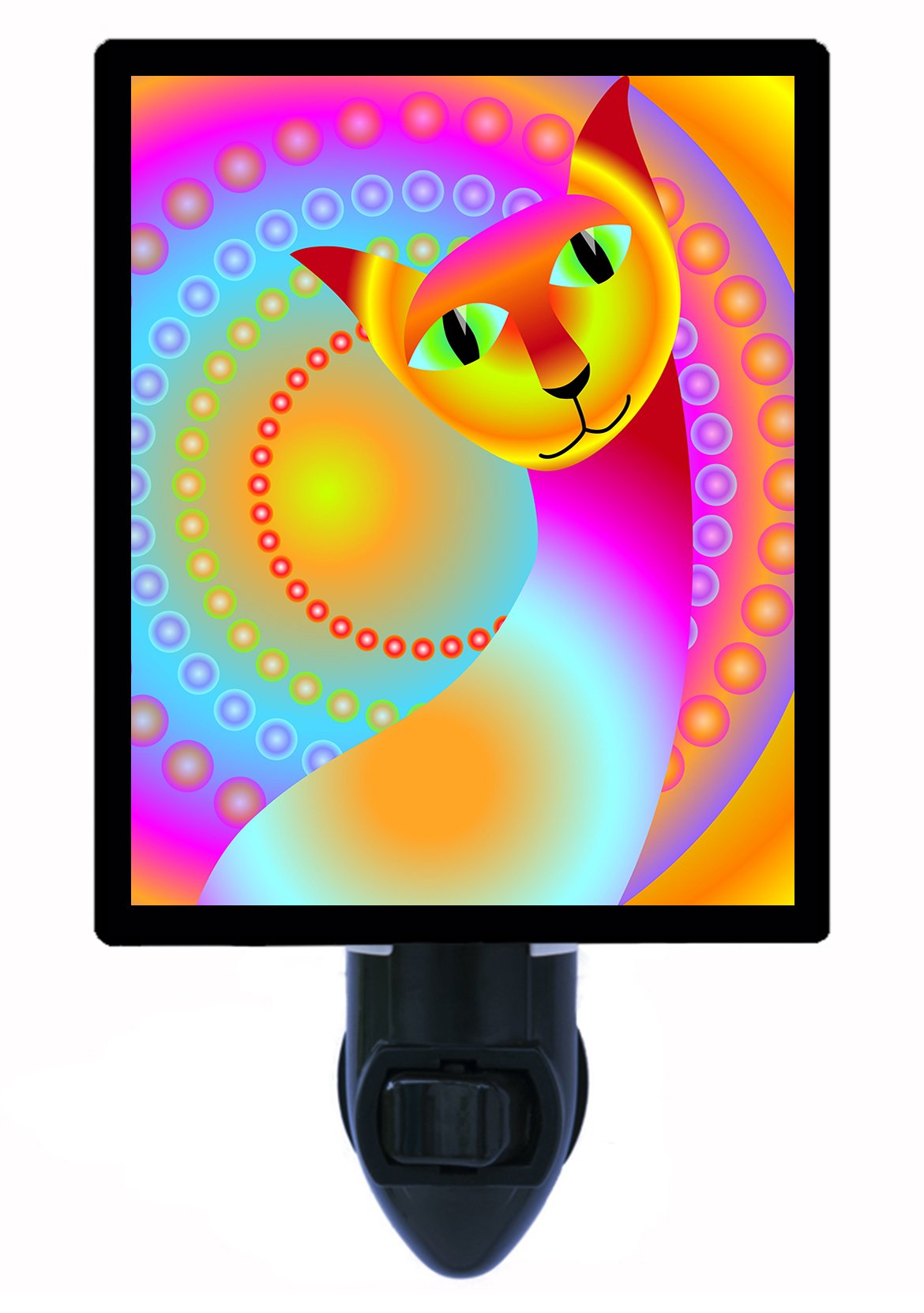 Psychedelic Cat LED Night Light - Colorful Kitten Pet Lamp for Bedroom, Nursery, Kids Room | Dimmable Mood Lighting for Relaxation & Sleep Aid