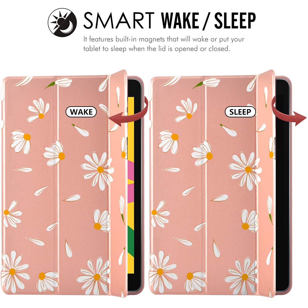 JOYLAND Daisy Floral iPad Case for iPad 8th/9th Generation (2020/2021 10.2