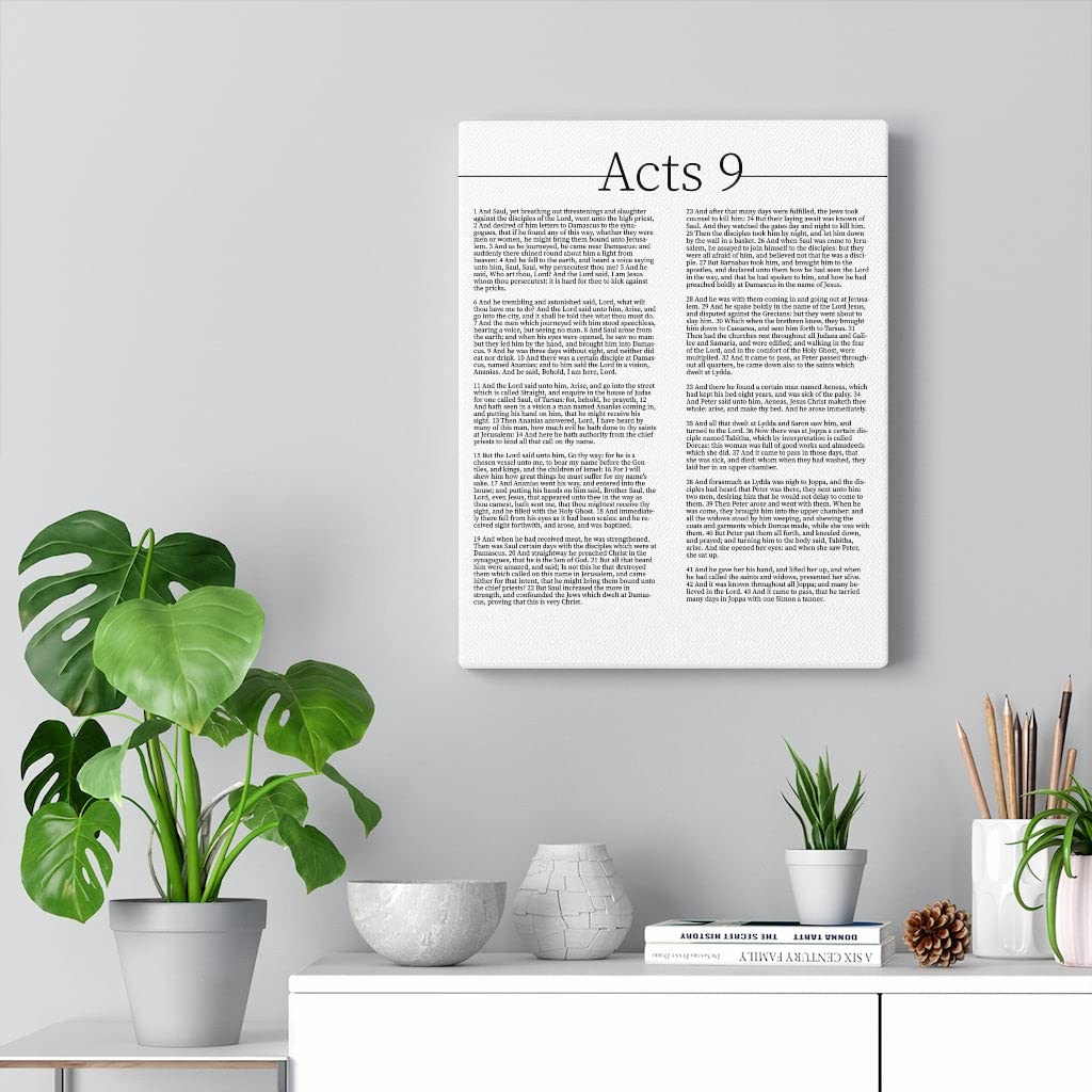 Bible Art Canvas - The Conversion of Saul Acts 9 Christian Wall Art | Ready to Hang Unframed Scripture Verse Gift for Home & Church Decor