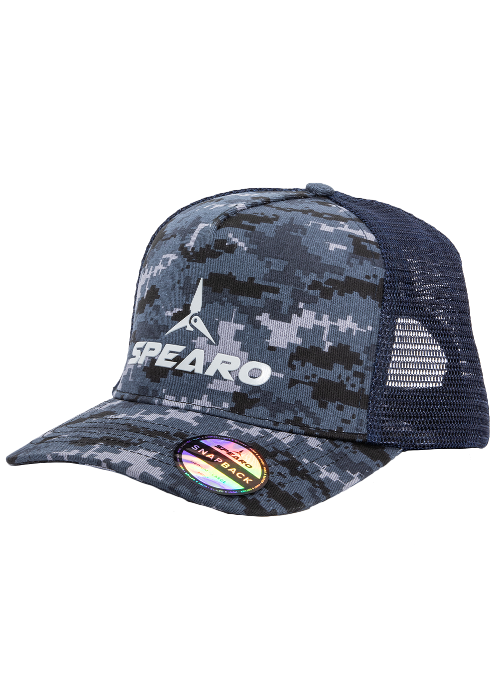 Spearo Snapback Trucker Hat with Raised Logo - Stylish Adjustable Baseball Cap for Fishing, Outdoor & Casual Wear