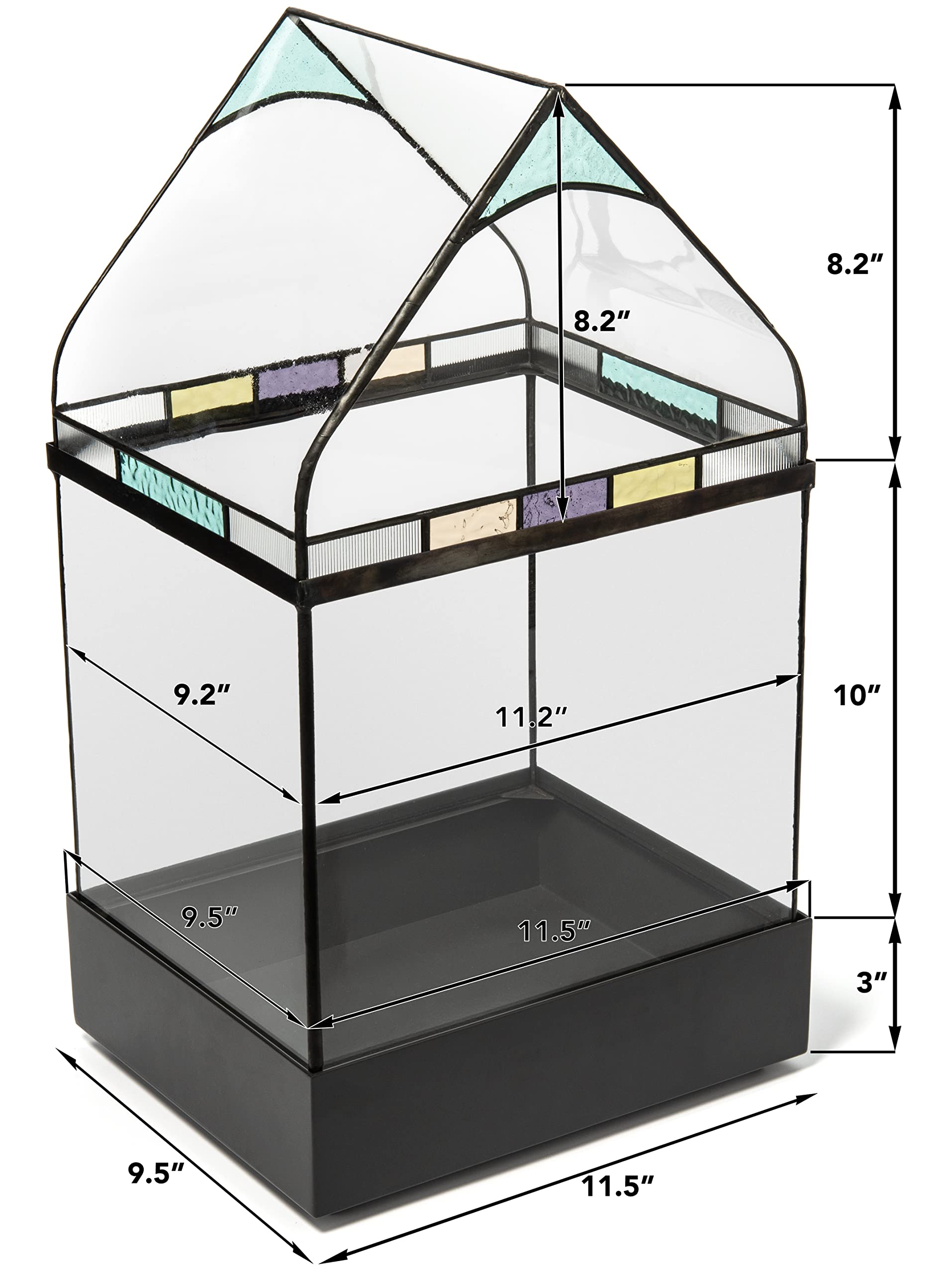 H Potter Large Glass Terrarium Wardian Case - Perfect for Indoor Plants, Succulents & Home Decor