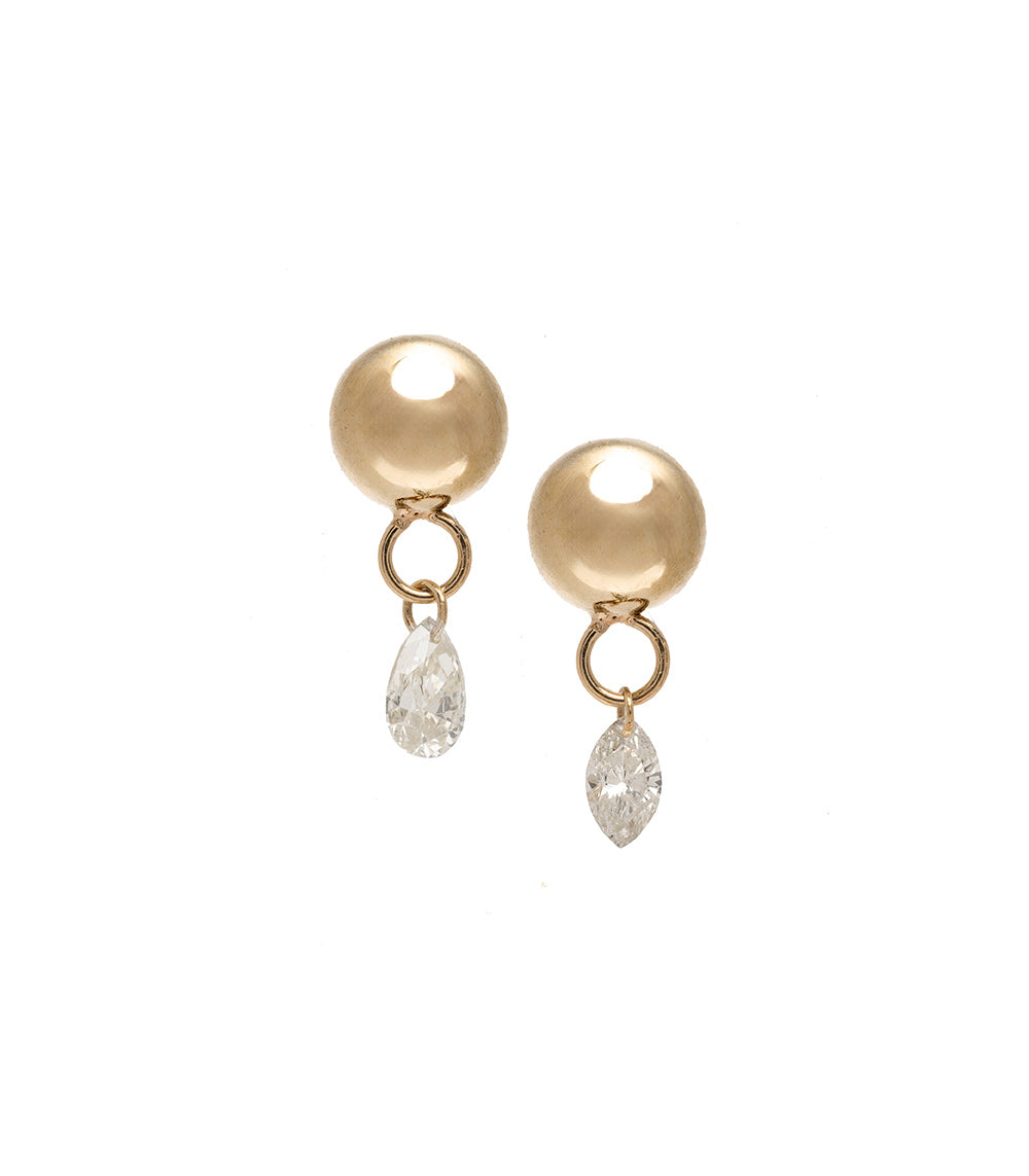 Mini Diamond Bubble Stud Earrings for Women - Sparkling Cubic Zirconia Dangle Earrings for Party, Wedding & Everyday Wear