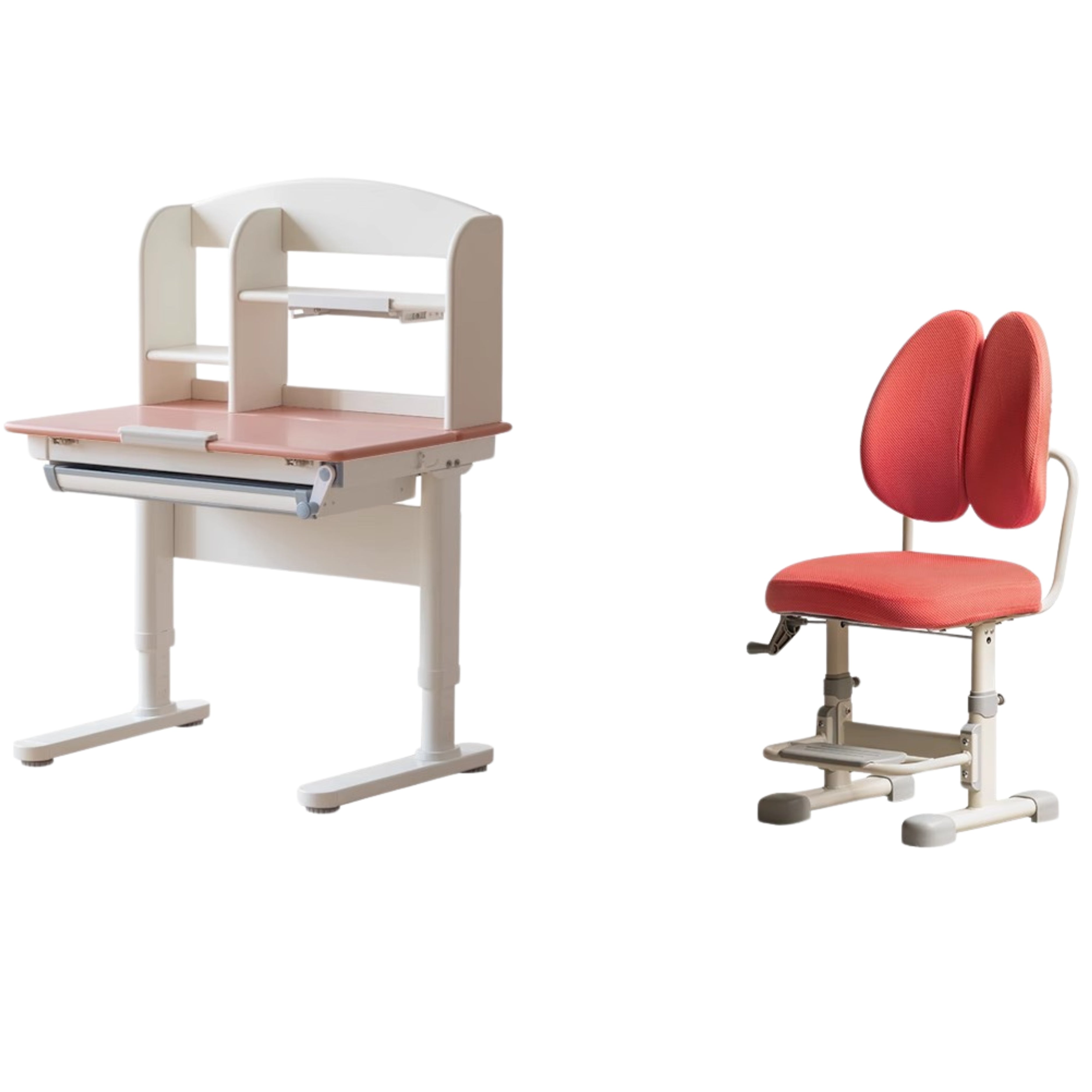 Solid Wood Poplar Kids Study Desk - Adjustable Height Children's Writing Table for Homework & Drawing - Perfect for Bedroom, Homeschool & Classroom Learning