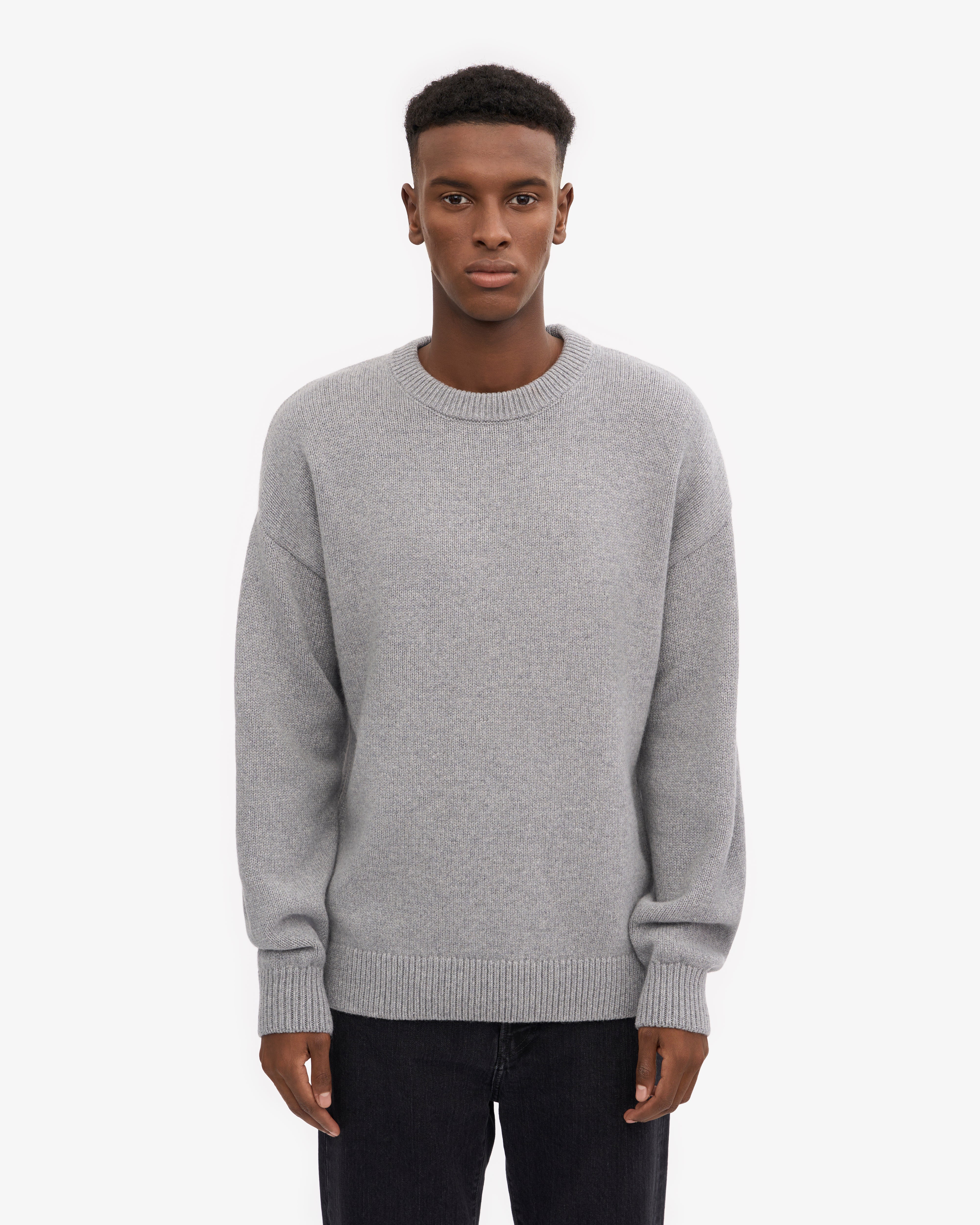 Premium Oversized Merino Wool Sweater - Soft & Warm Heather Grey Crewneck Pullover for Women | Cozy Winter Wear, Casual Outfits & Layering Essentials