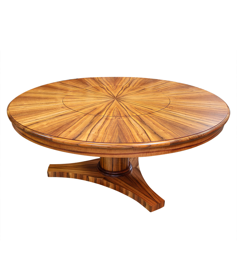 Round Pedestal Dining Table with Built-in Lazy Susan - Modern Kitchen & Dining Room Furniture for Family Gatherings & Entertaining